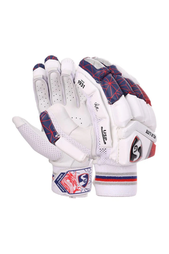SG KLR Lite Junior/Youth Cricket Batting Gloves (Blue/Red)
