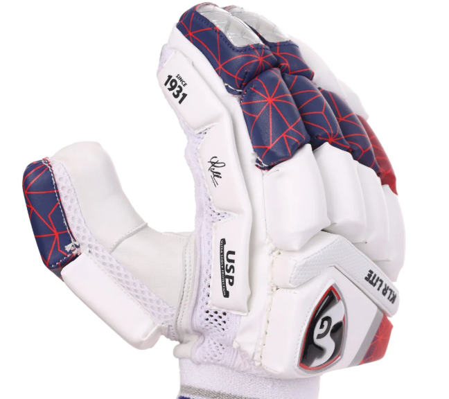 SG KLR Lite Junior/Youth Cricket Batting Gloves (Blue/Red)
