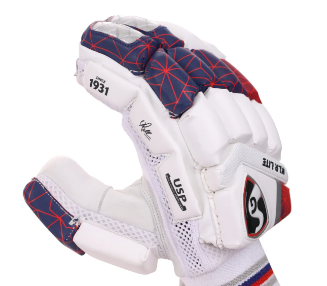 SG KLR Lite Junior/Youth Cricket Batting Gloves (Blue/Red)