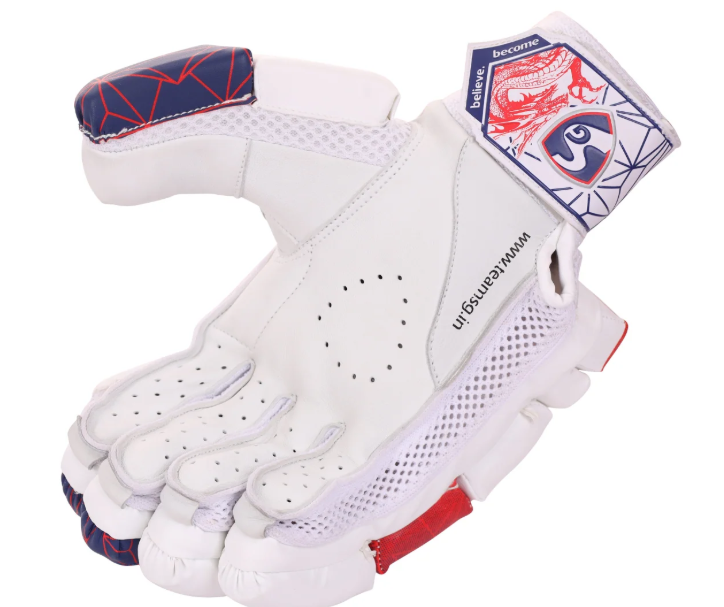SG KLR Lite Junior/Youth Cricket Batting Gloves (Blue/Red)