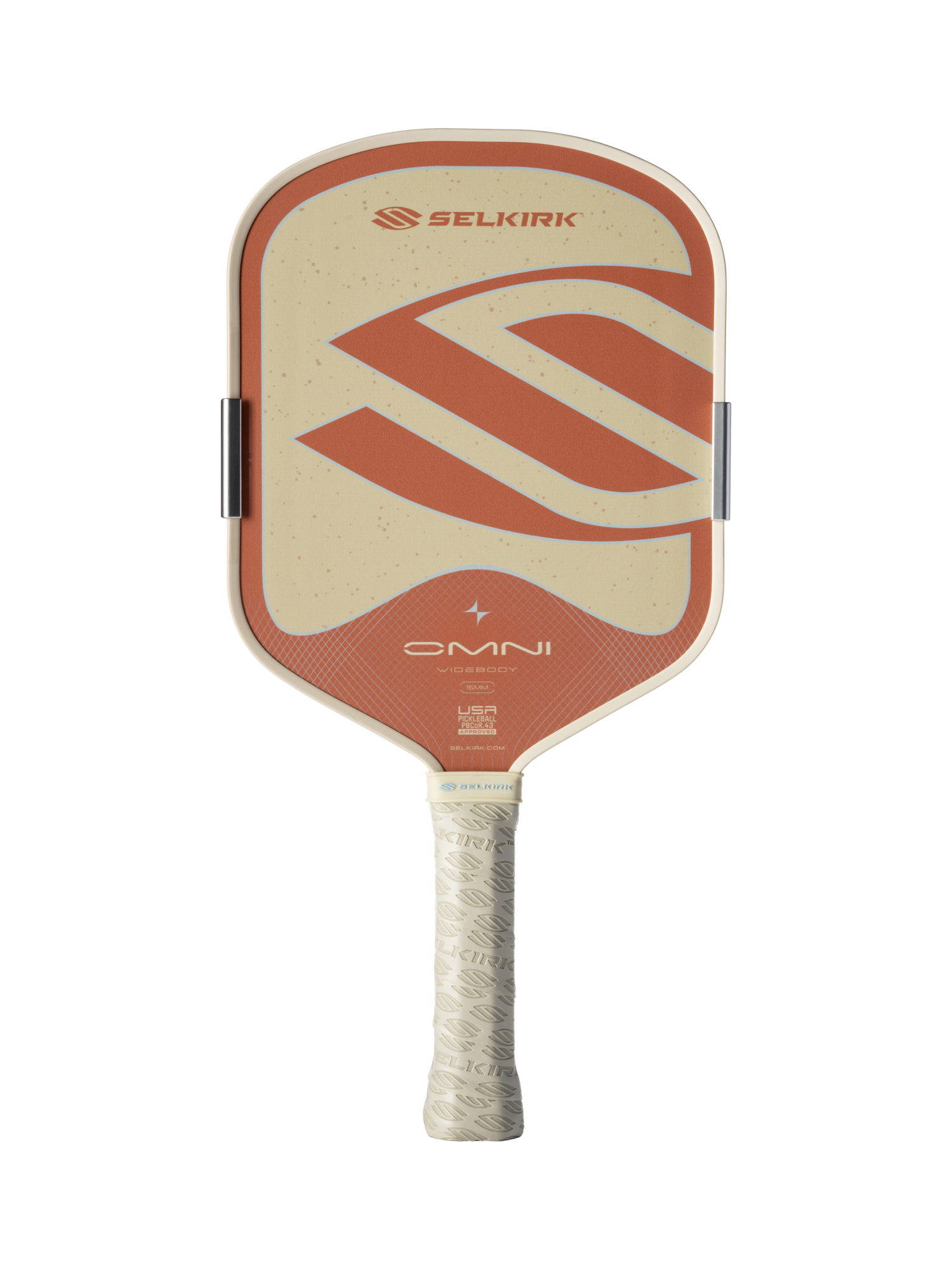 Selkirk OMNI pickleball paddle, Widebody shape in Canyon Clay, full face view