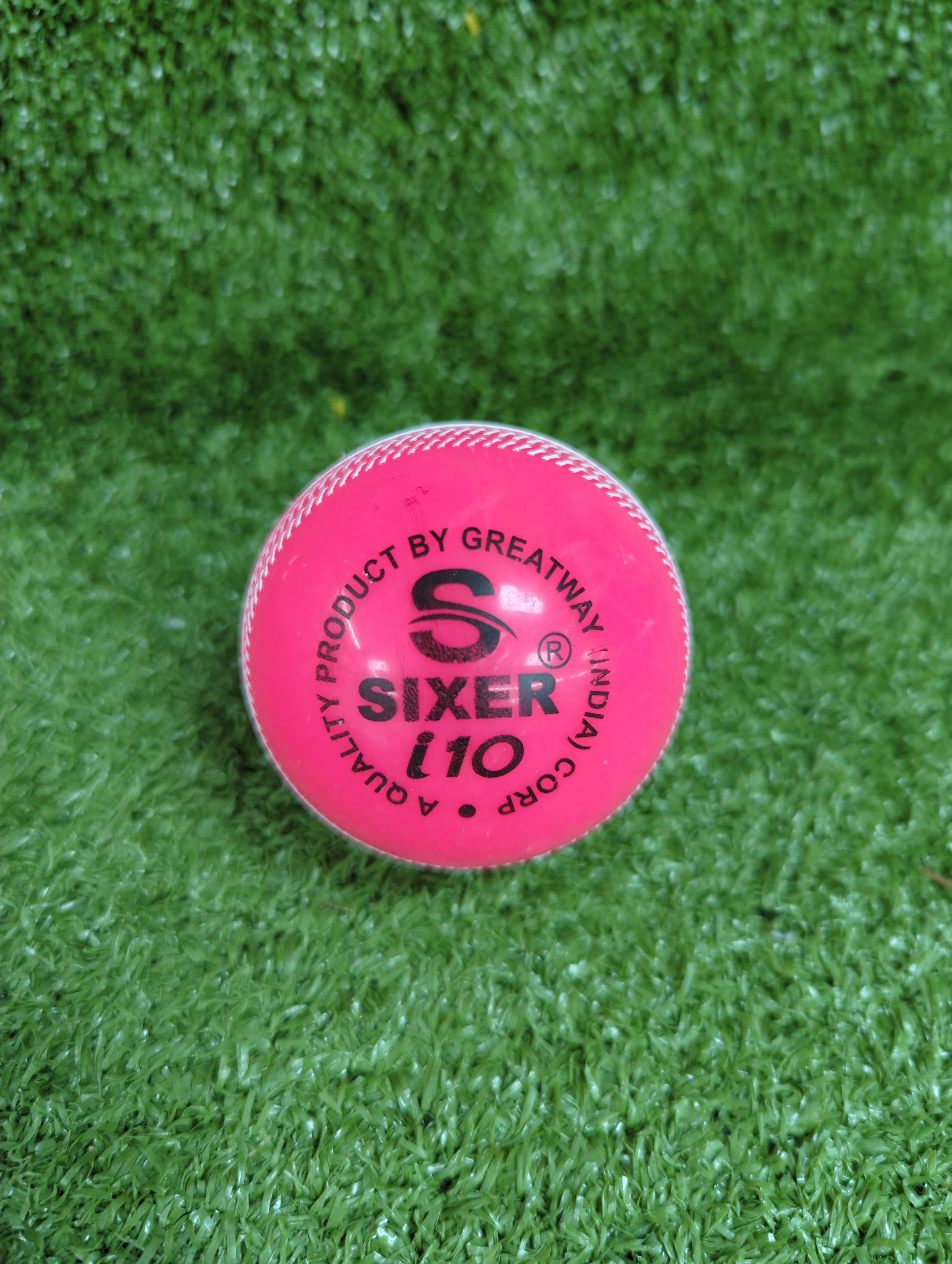 Sixer Windball I10 Cricket Rubber Ball (120 Grams) - Pink - Front