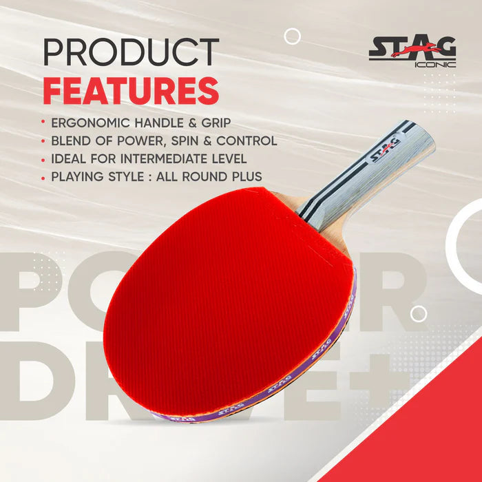 Stag Power Drive+ Table Tennis Rackets by Stag - in-use view - TopCricketStore