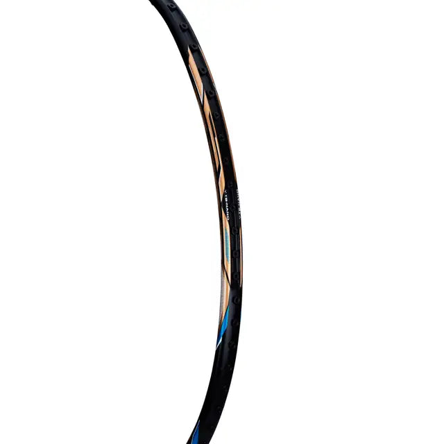 Li-Ning IGNITE 8 (Black Blue OldGold) Badminton Racket Prestrung by Li-Ning - back view - TopCricketStore