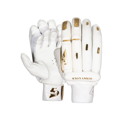 White and gold batting gloves with 'Stanno Gold' branding on a white background