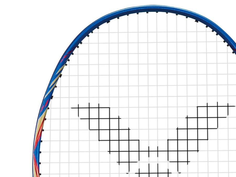 Victor DriveX 888H F Blue Badminton Racket by Victor - in-use view - TopCricketStore