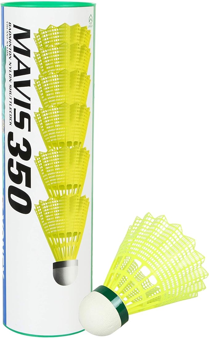 Yonex Badminton Shuttles Mavis 350 Green Cap Slow Speed (6 Pieces)