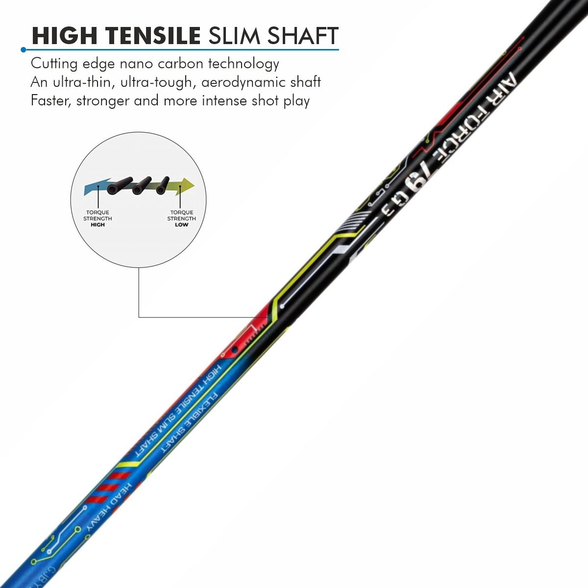 Li-Ning Air Force 79 G3 Badminton Racket Prestrung (Black/Blue/Red) by Li-Ning - view 8 - TopCricketStore