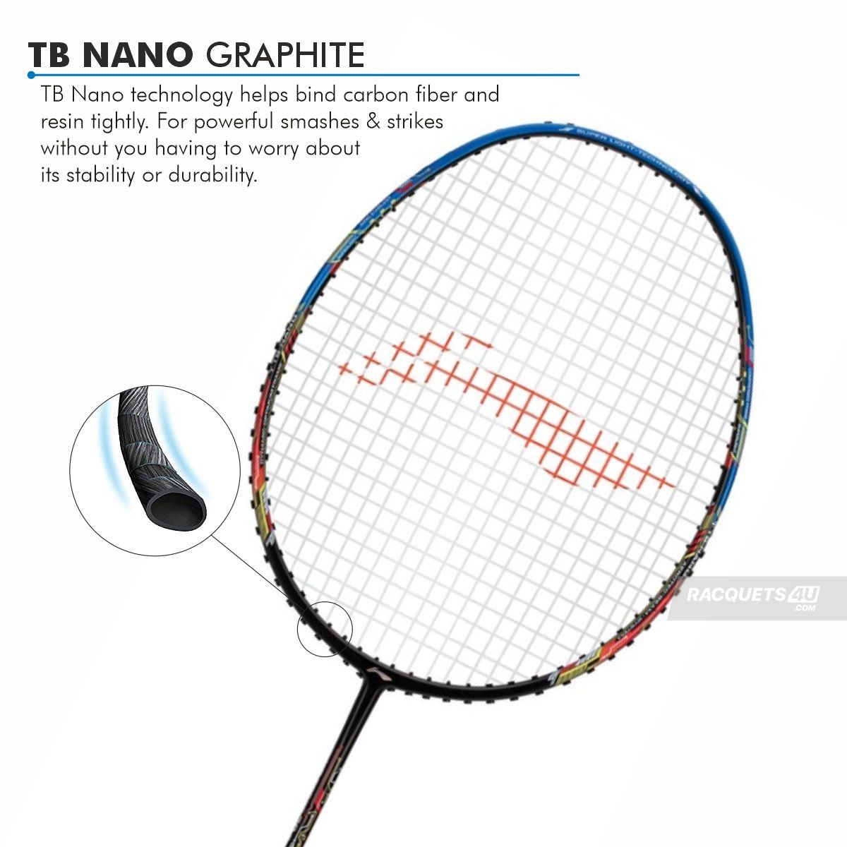 Li-Ning Air Force 79 G3 Badminton Racket Prestrung (Black/Blue/Red) by Li-Ning - packaging view - TopCricketStore