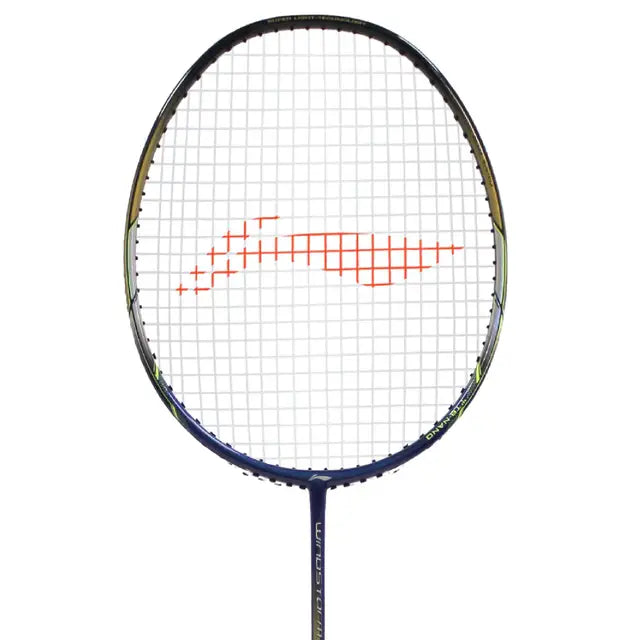 Li-Ning Windstorm 72 Navy/Black/Silver Badminton Racket Prestrung by Li-Ning - back view - TopCricketStore