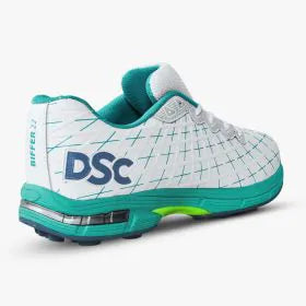 DSC Biffer 22 (White and Green) Adult Cricket Shoes