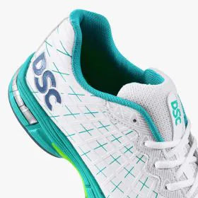 DSC Biffer 22 (White and Green) Adult Cricket Shoes