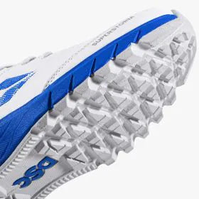 DSC Superstorm (Blue & White) Junior / Youth Cricket Shoes by DSC - in-use view - TopCricketStore