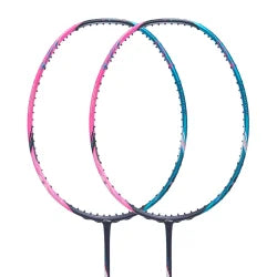 Li-Ning Halbertec 8000 Badminton Pink/Green Racket Prestrung by Li-Ning - in-use view - TopCricketStore