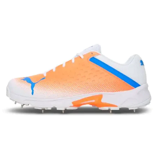 Puma 22.2 White Bluemazing Neon Citrus Cricket Metal Spike Shoes