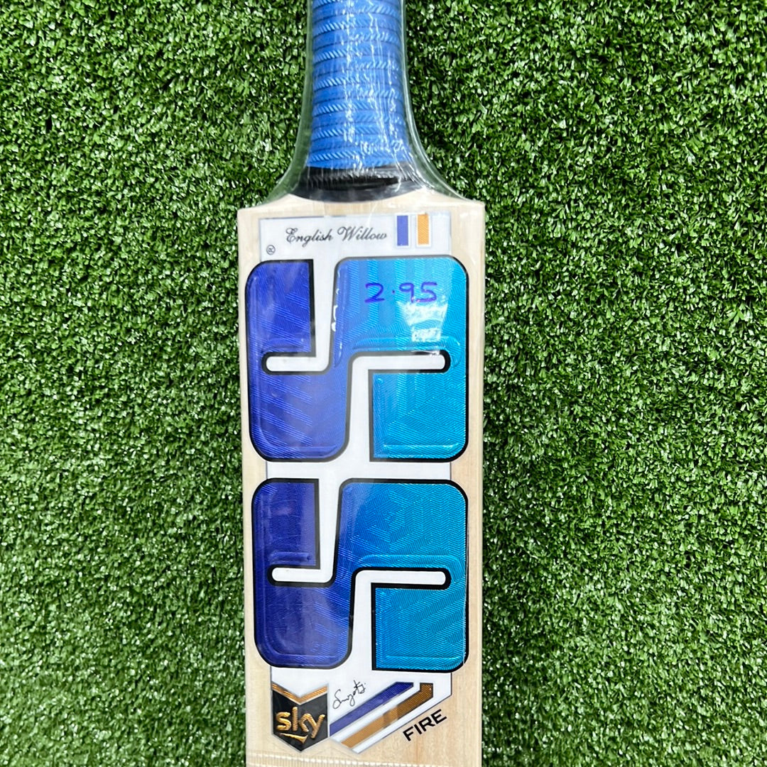 SS Sky Fire English Willow Cricket Bat Short Handle by SS - back view - TopCricketStore