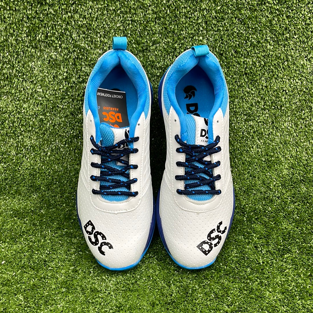 DSC Jaffa 22 (White & Navy) Adult Cricket Shoes by DSC - side view - TopCricketStore