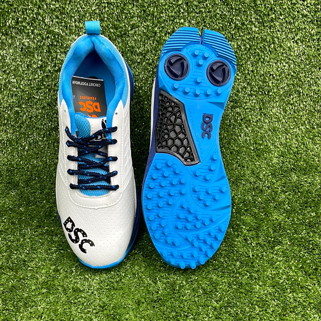DSC Jaffa 22 (White & Navy) Adult Cricket Shoes by DSC - back view - TopCricketStore
