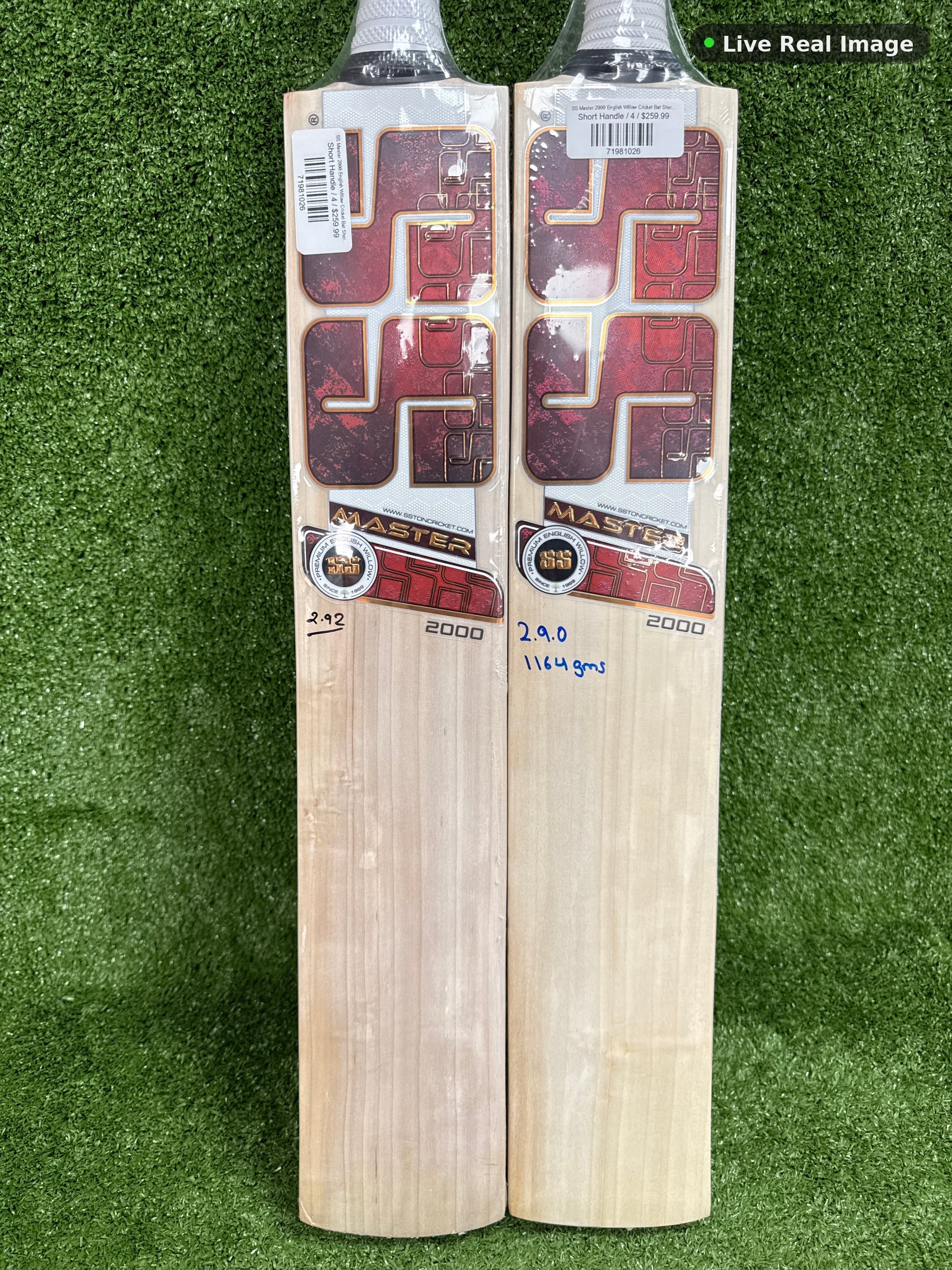 SS Master 2000 English Willow Cricket Bat Short Ha — Live Real Image
