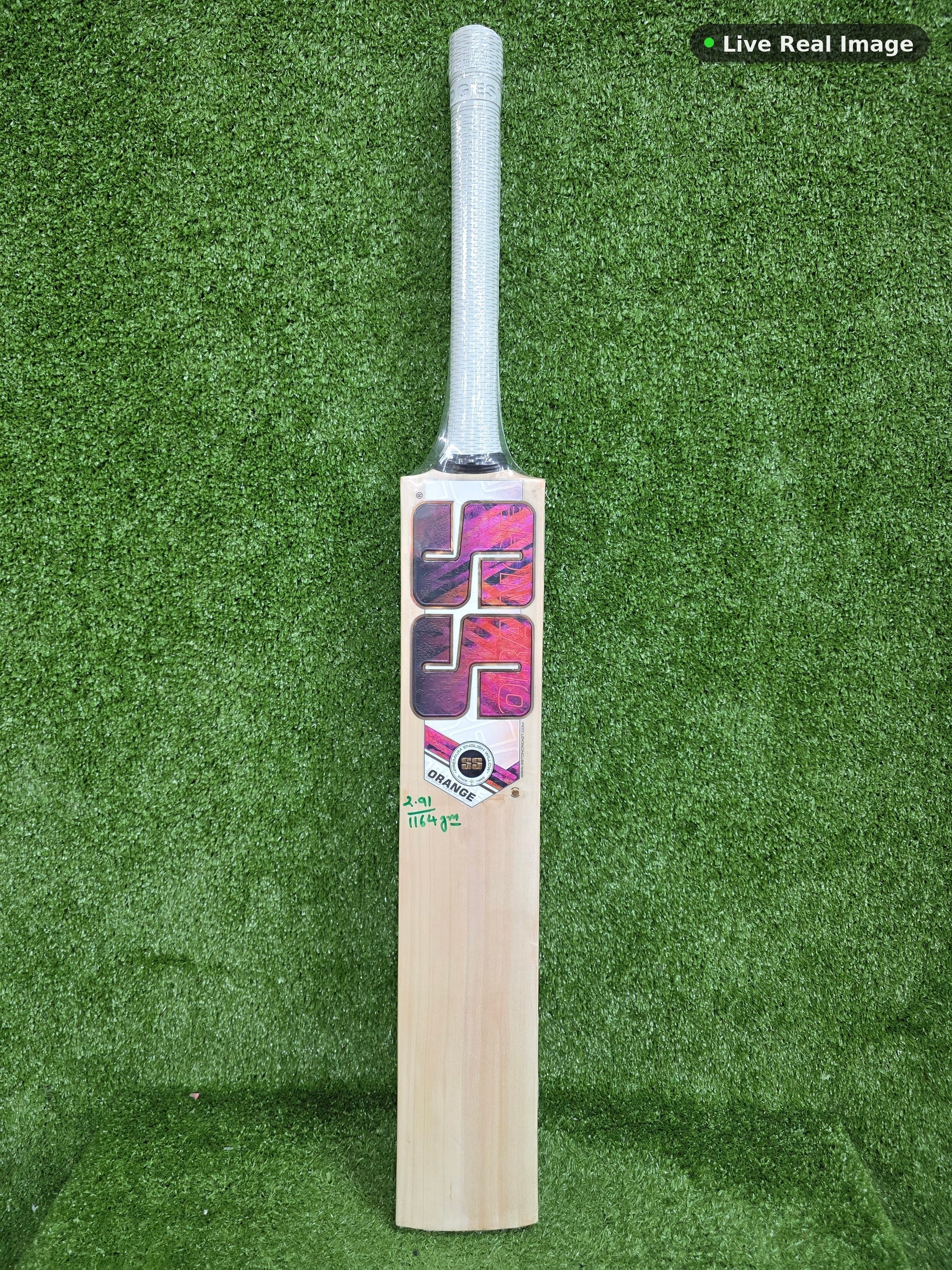 SS Orange English Willow Cricket Bat — Live Real Image