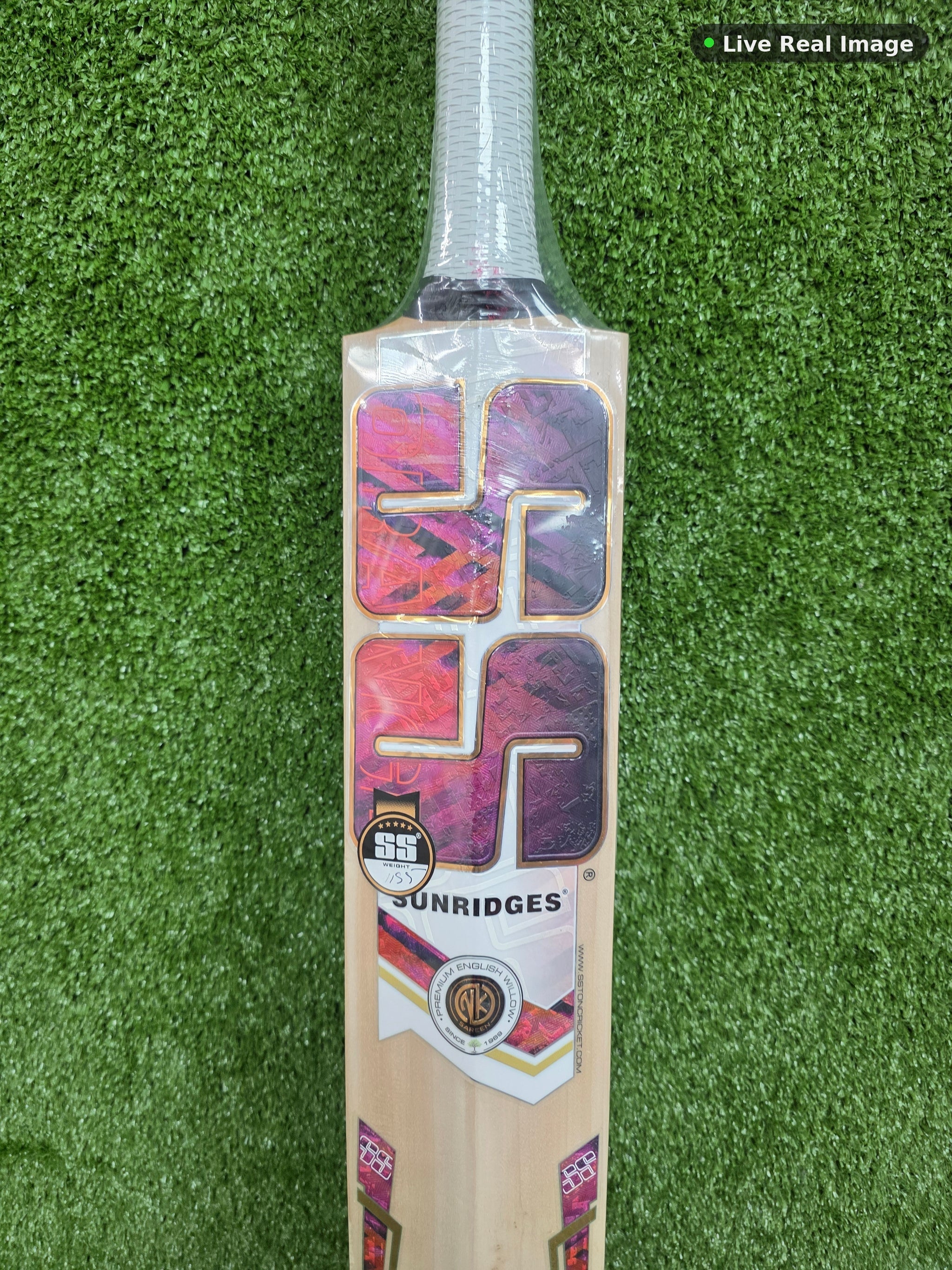 SS Orange English Willow Cricket Bat — Live Real Image
