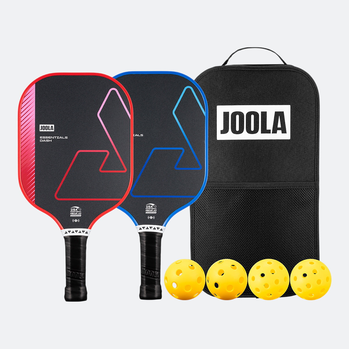 JOOLA Dash Pickleball Pack in Glow, two paddles with balls and sling bag