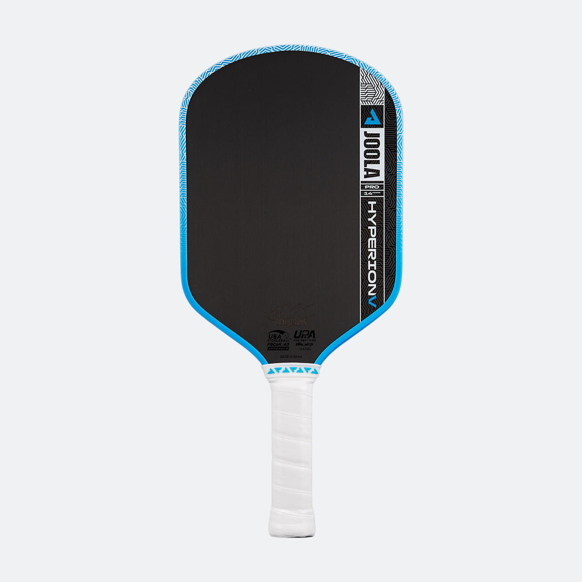 JOOLA Hyperion Pro V 14mm pickleball paddle in Bolt Blue, front view