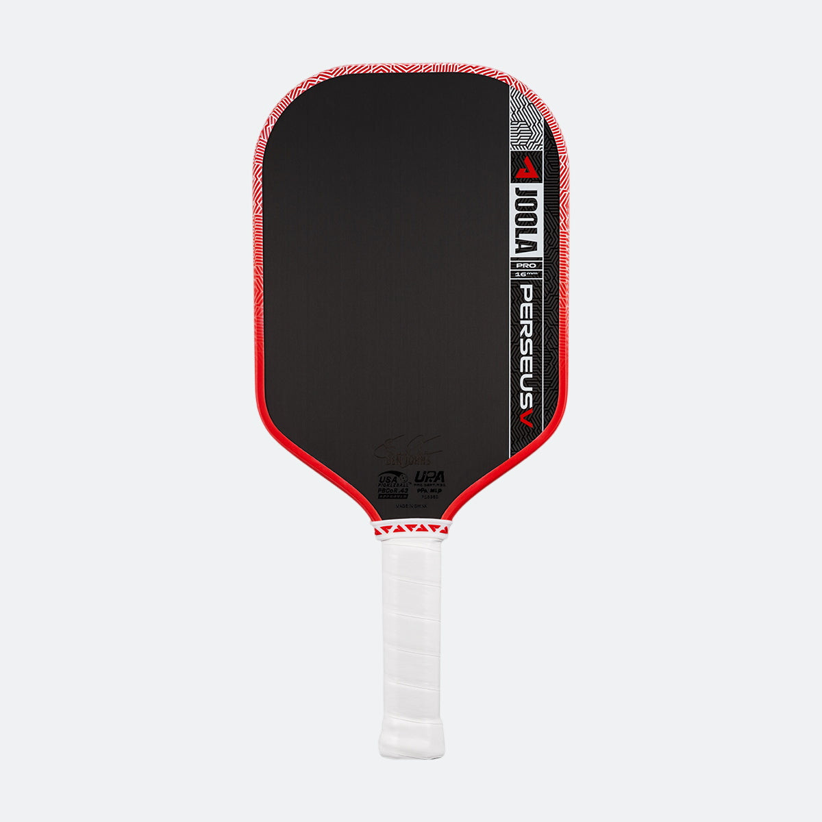 JOOLA Perseus Pro V 16mm pickleball paddle in Blaze Red, front face view
