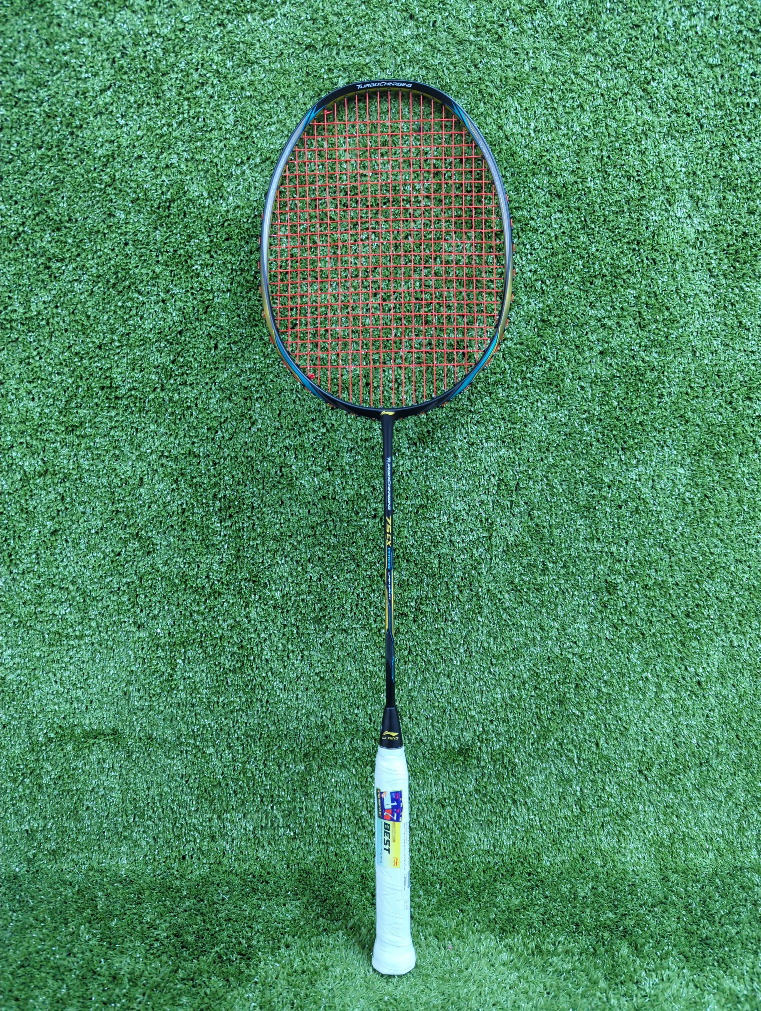 Li-Ning Turbo Charging 75 EX Black/Gold Badminton Racket Unstrung - Made in China