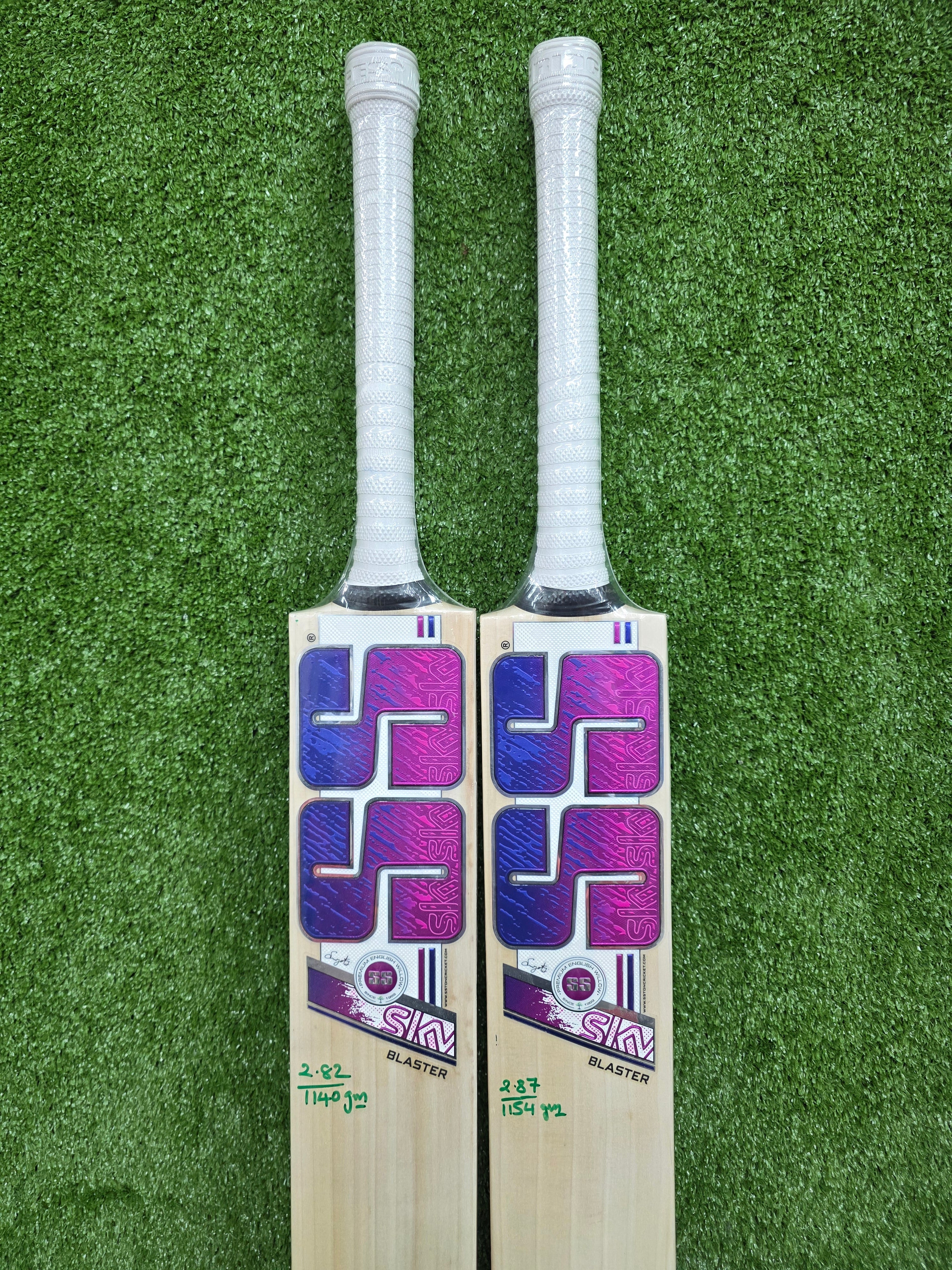 SS Sky Blaster English Willow Cricket Bat - Pink Sticker SS
