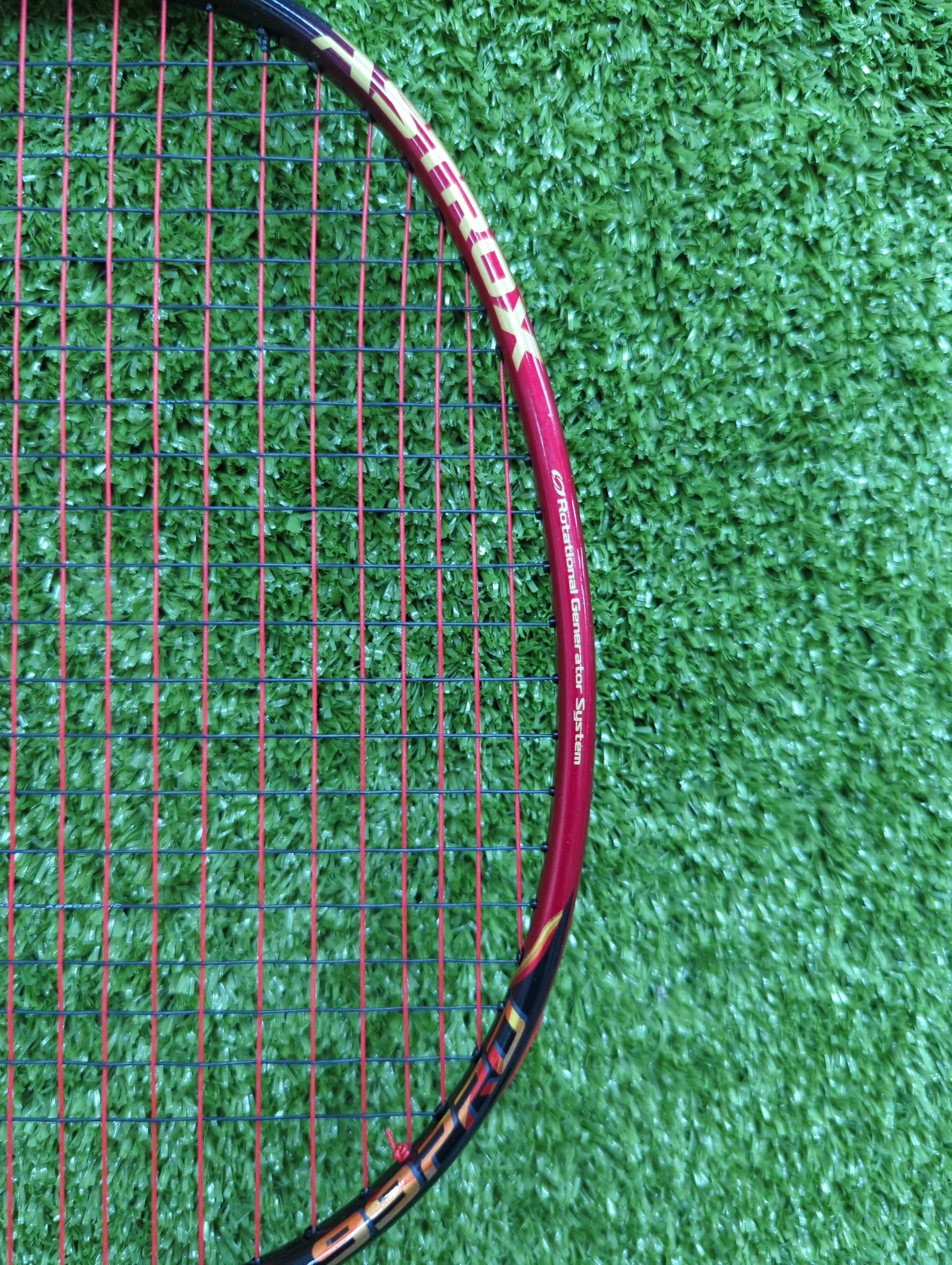 Yonex Astrox 99 Pro Cherry Sunburst Badminton Racket Prestrung - Made in Japan by Yonex - in-use view - TopCricketStore