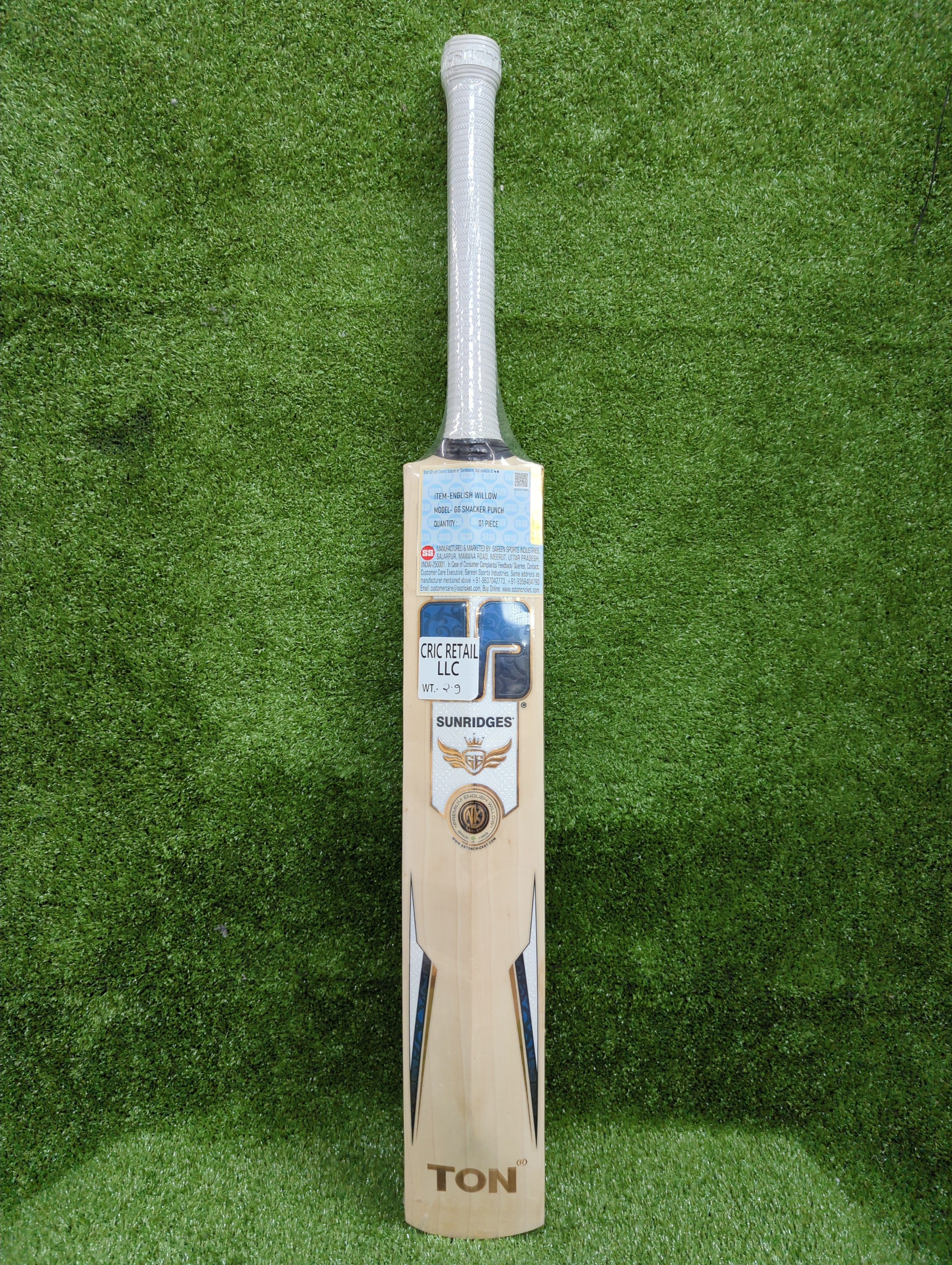 SS GG Smacker Punch English Willow Cricket Bat Long Blade SS