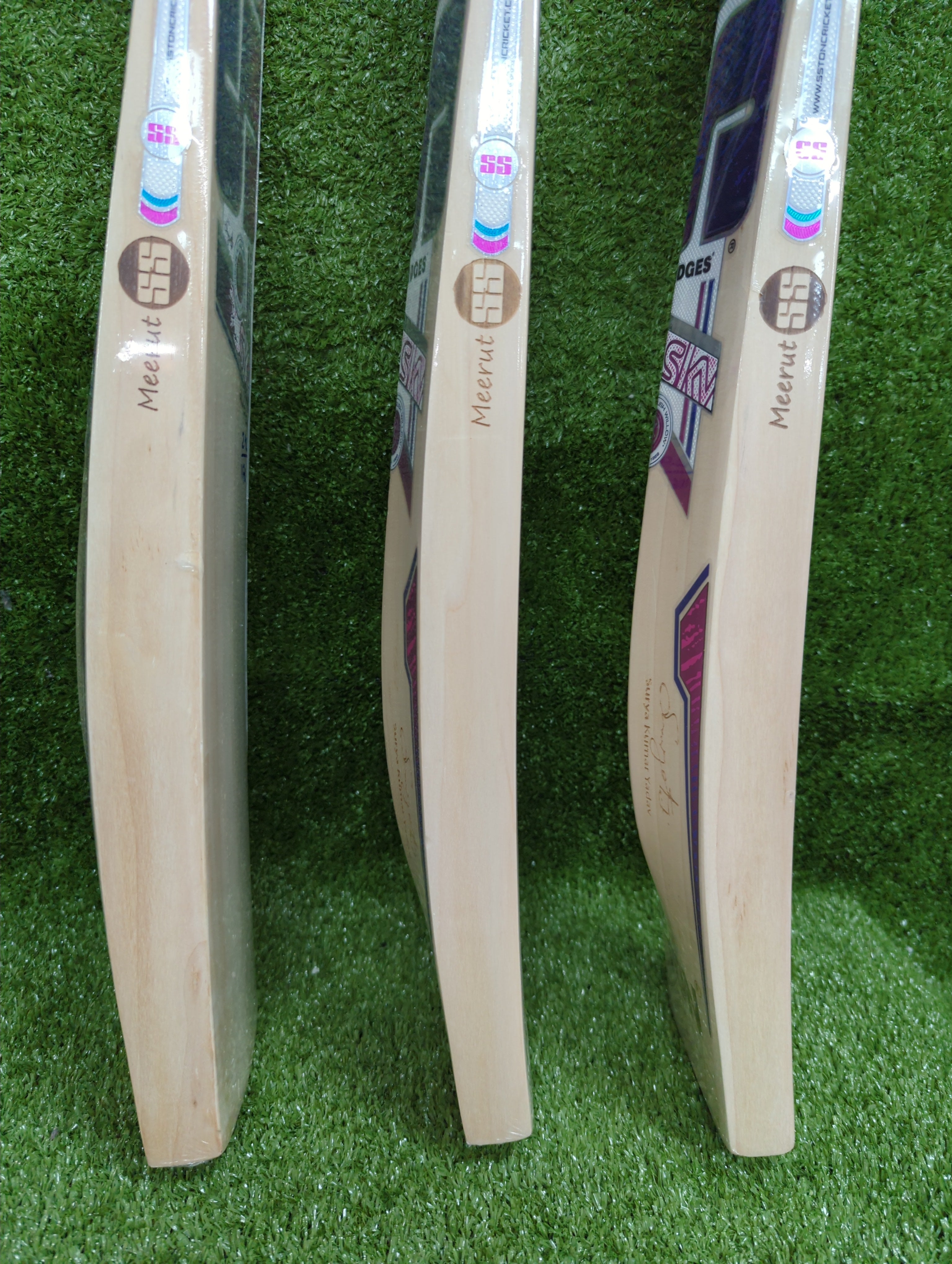 SS Sky Blaster English Willow Cricket Bat - Pink Sticker SS
