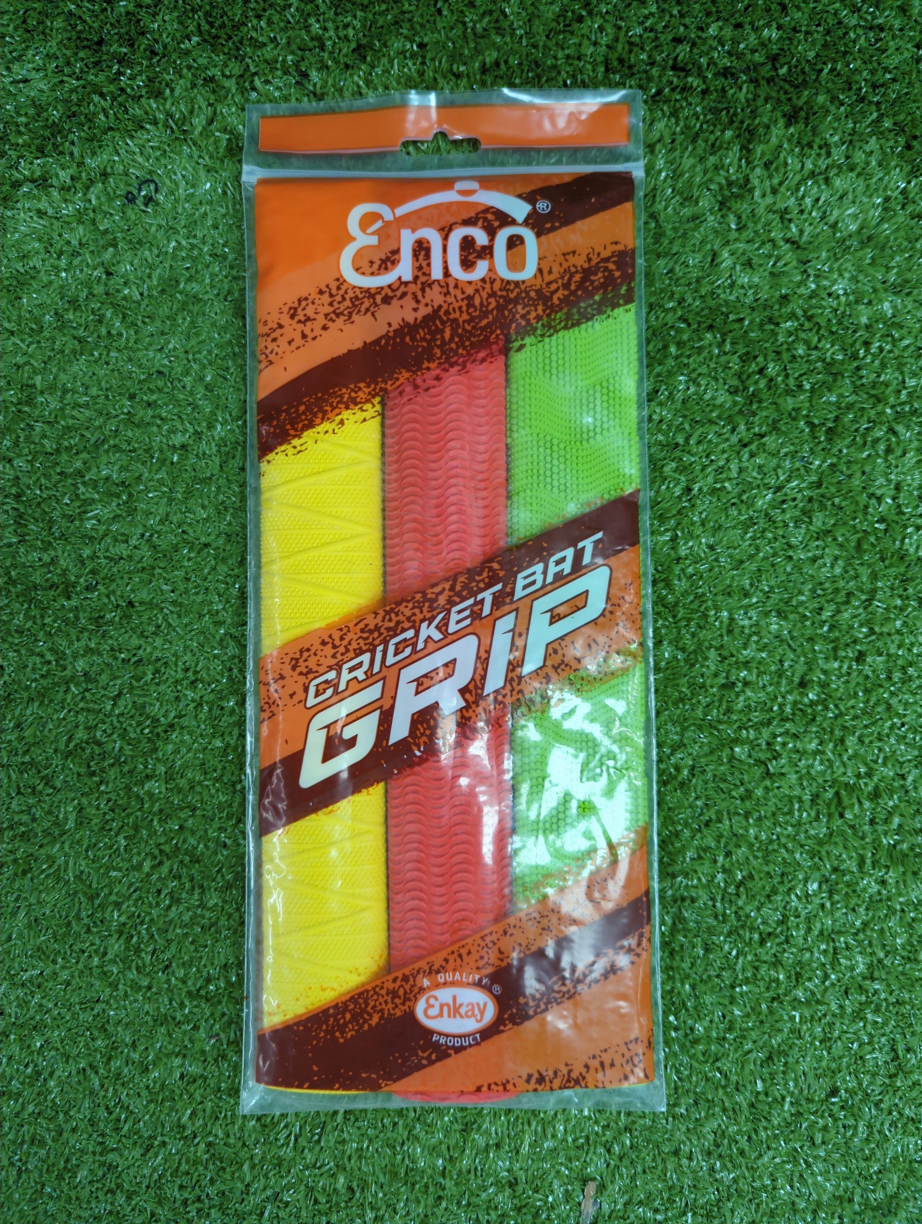 Enkay Hypa 3 Different Colored Pack of 3 Cricket Grip by Enkay - back view - TopCricketStore