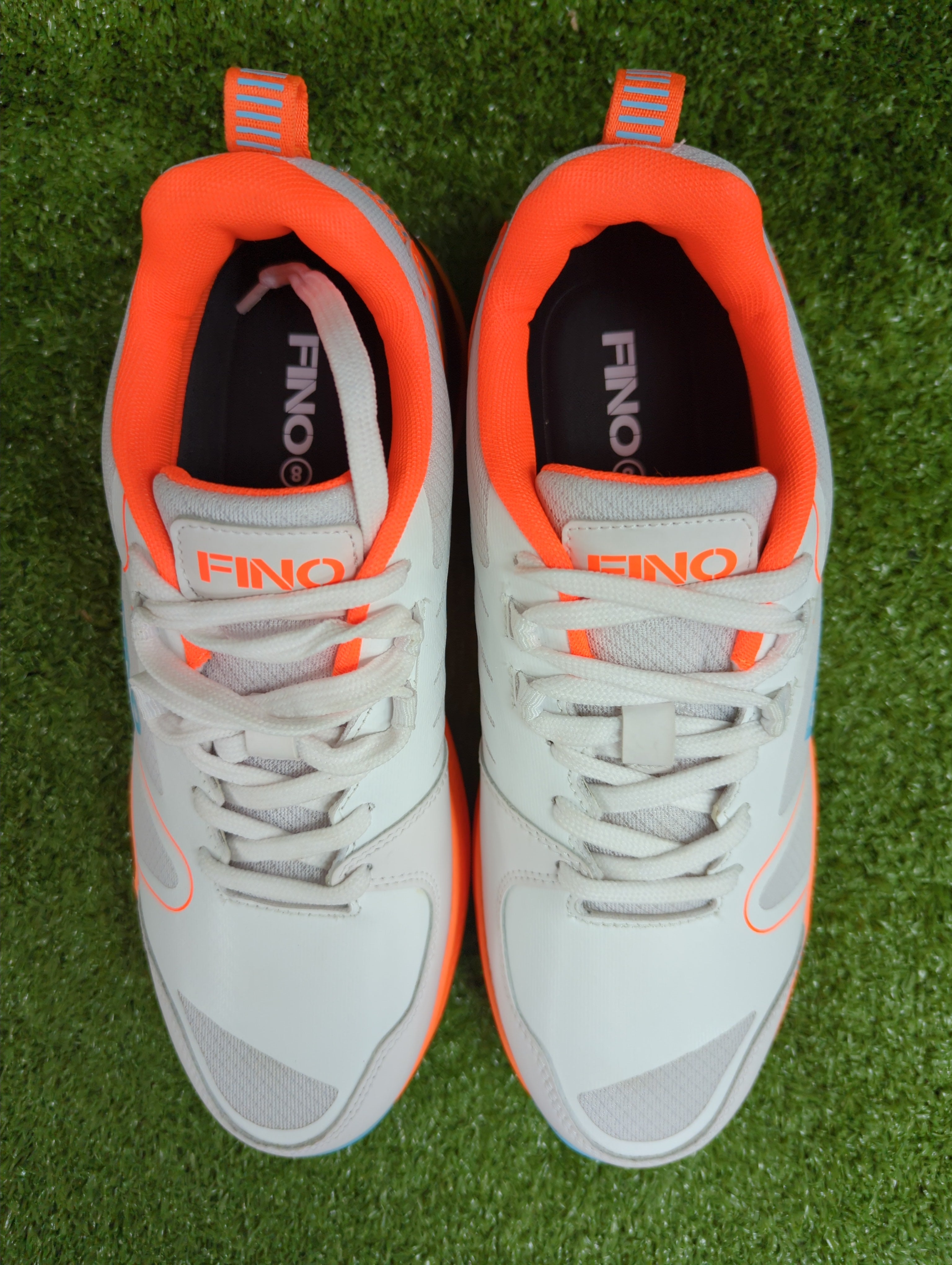FINO C-14 Cricket Shoes White and Orange