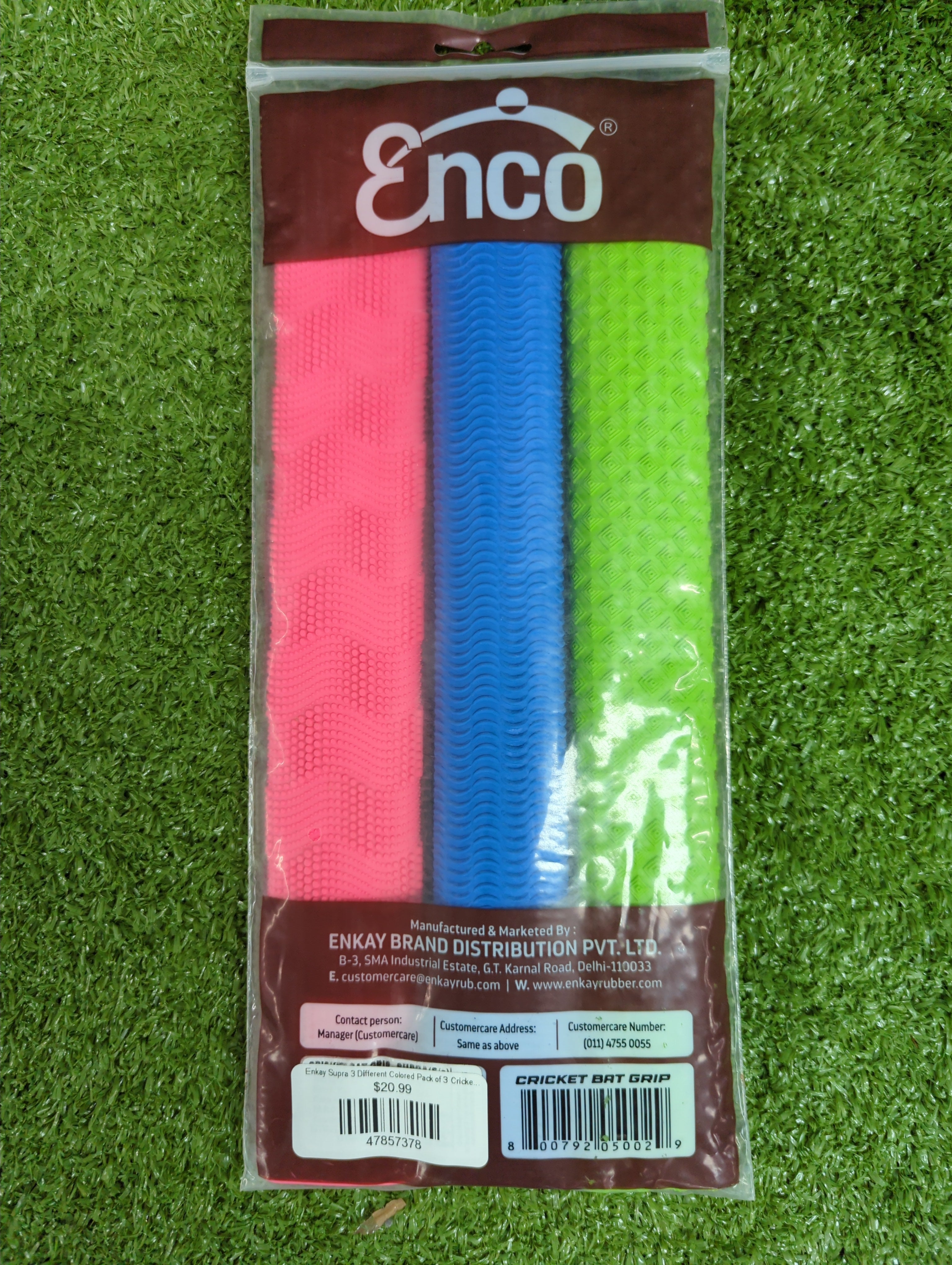 Enkay Supra 3 Different Colored Pack of 3 Cricket Grip