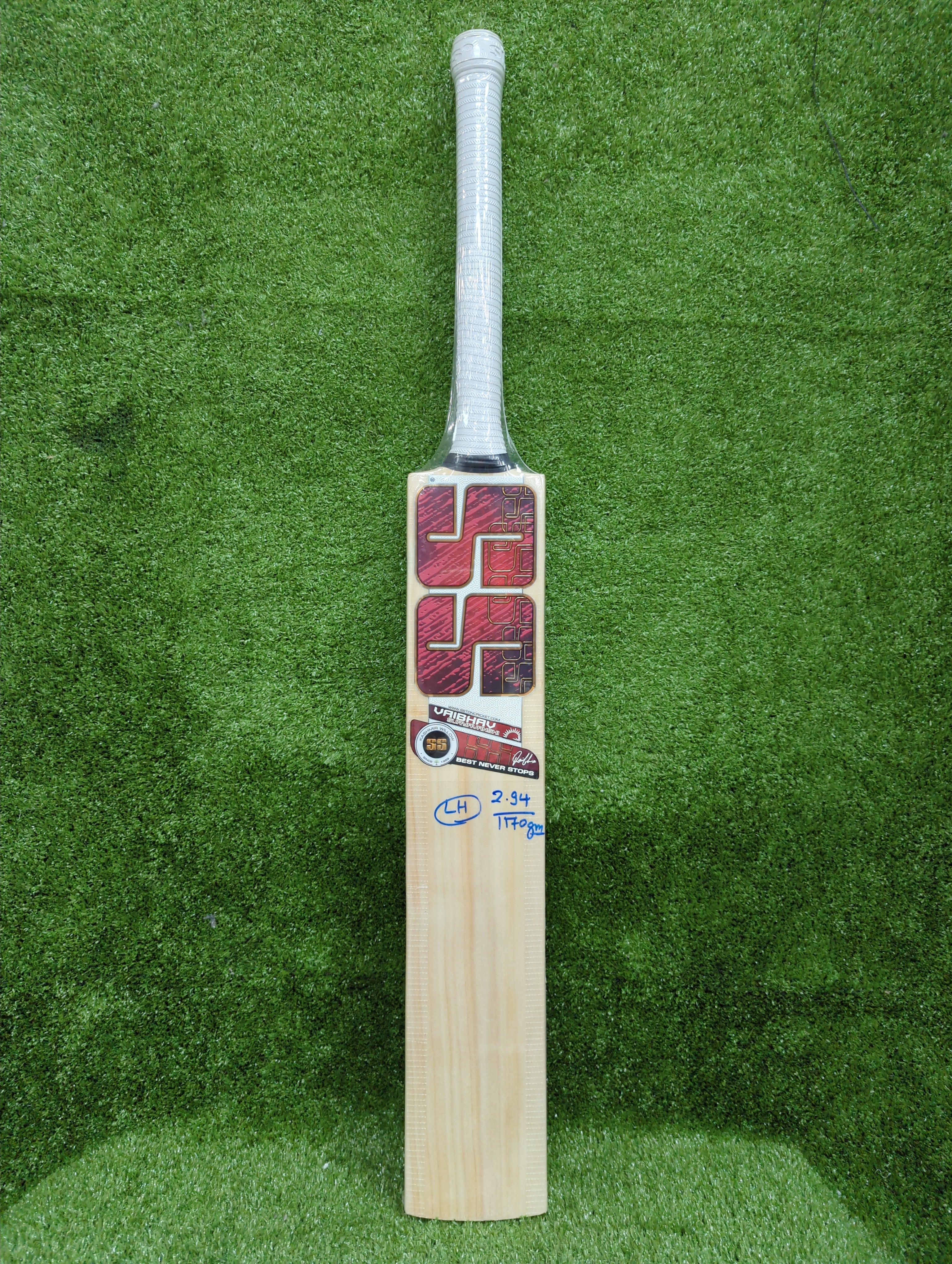 SS Vaibhav Sooryavanshi Premium Kashmir Willow Cricket Bat Long Handle SS