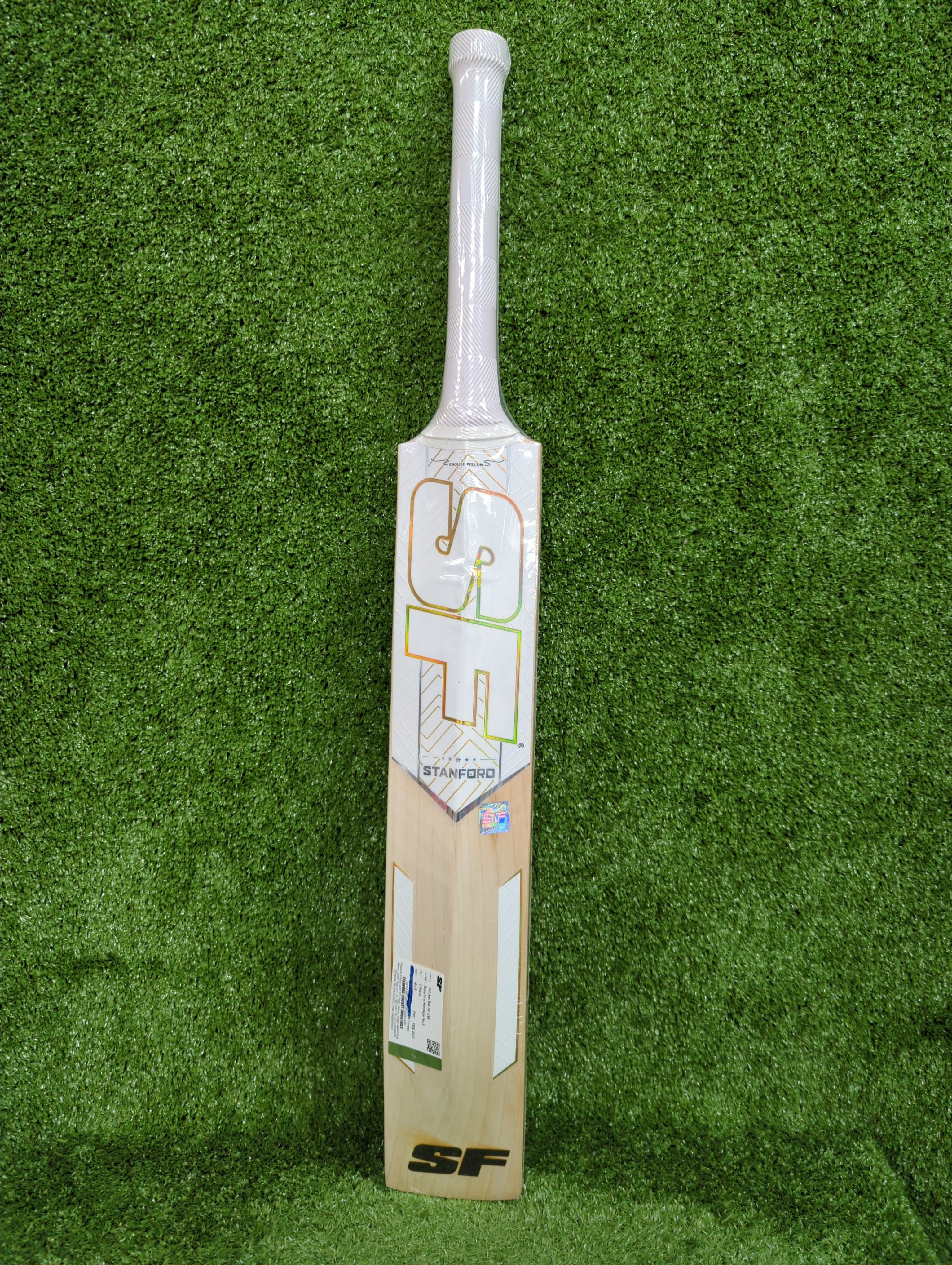 SF Sapphire Heritage Junior / Youth English Willow Cricket Bat by SF - packaging view - TopCricketStore
