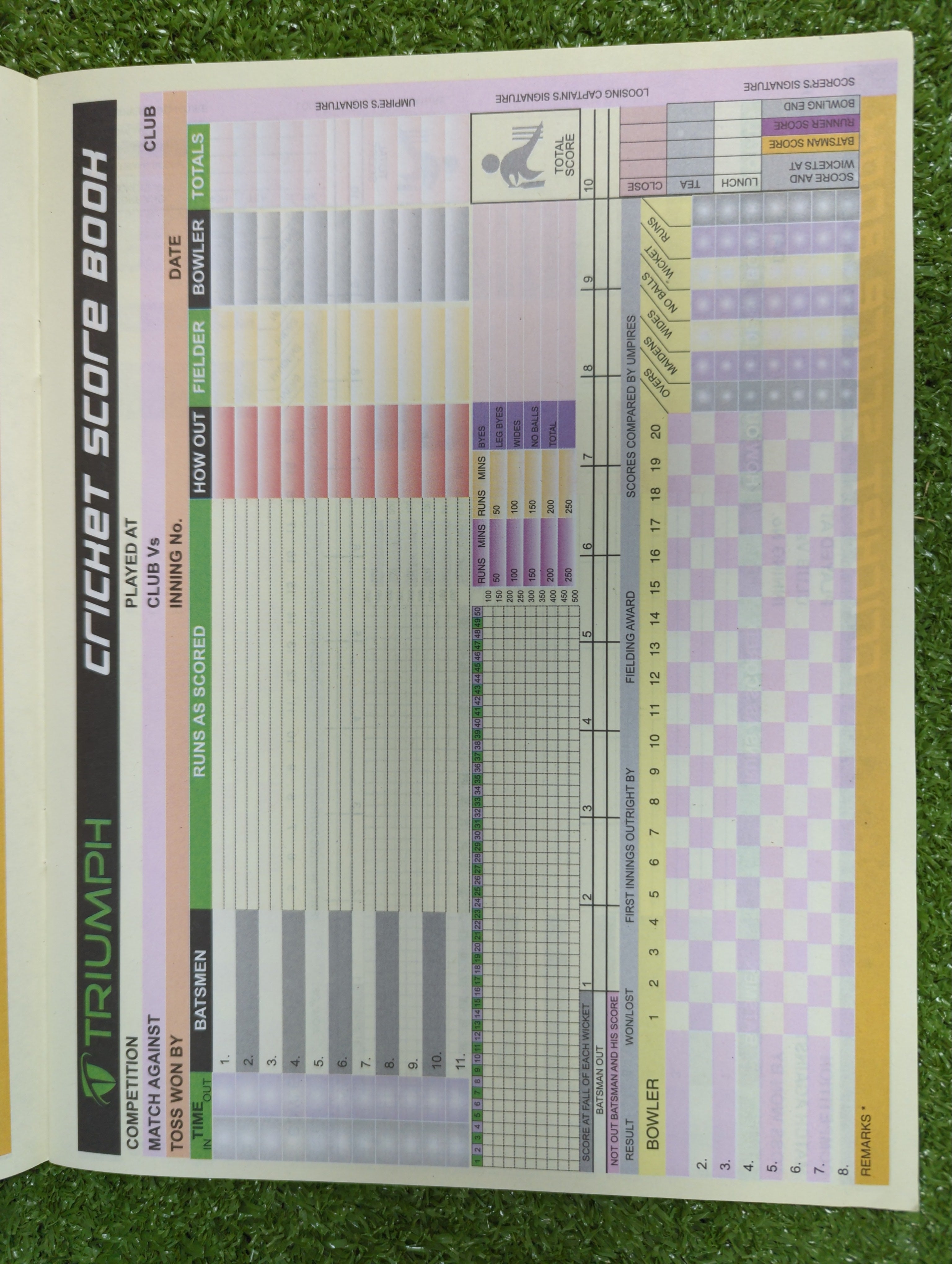 Triumph Cricket Scorebook