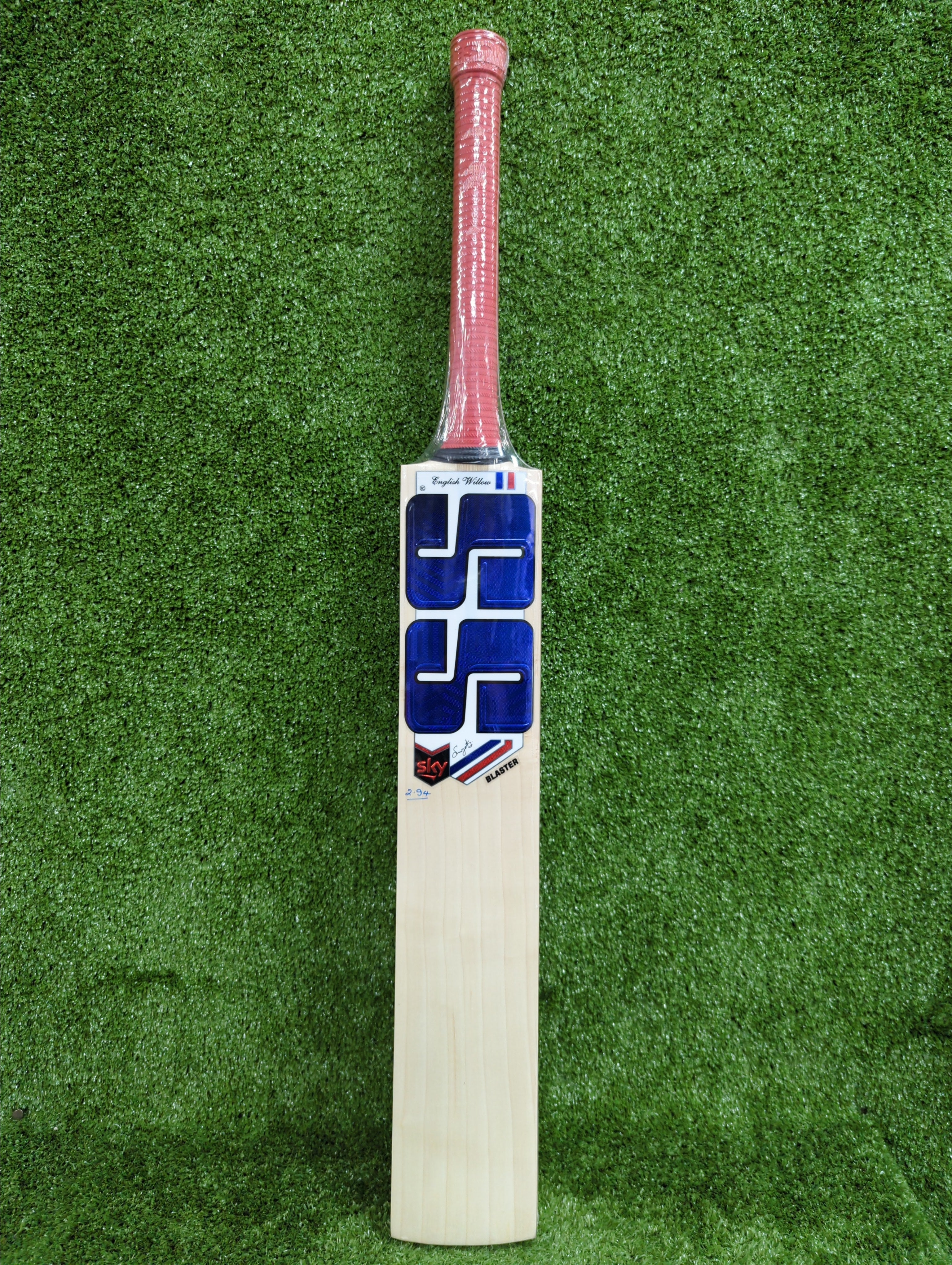 SS Sky Blaster English Willow Cricket Bat - Blue Sticker