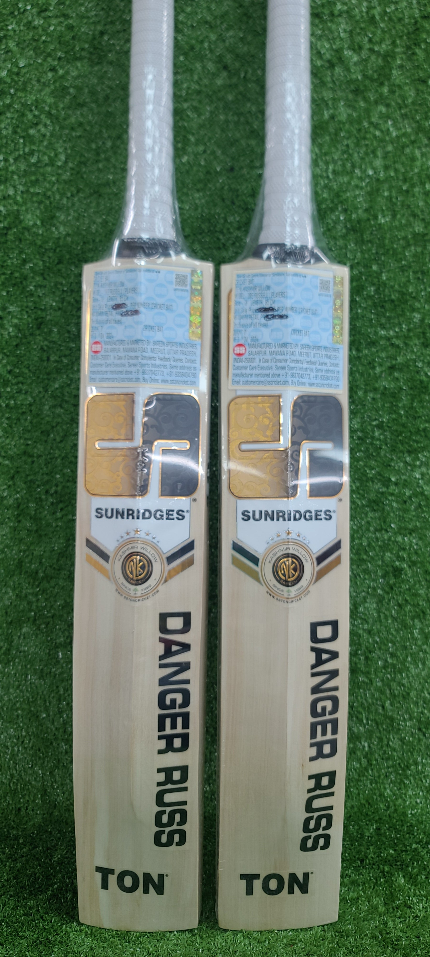 SS DRE RUSS (Andre Russell) Kashmir Willow Cricket Bat by SS - back view - TopCricketStore