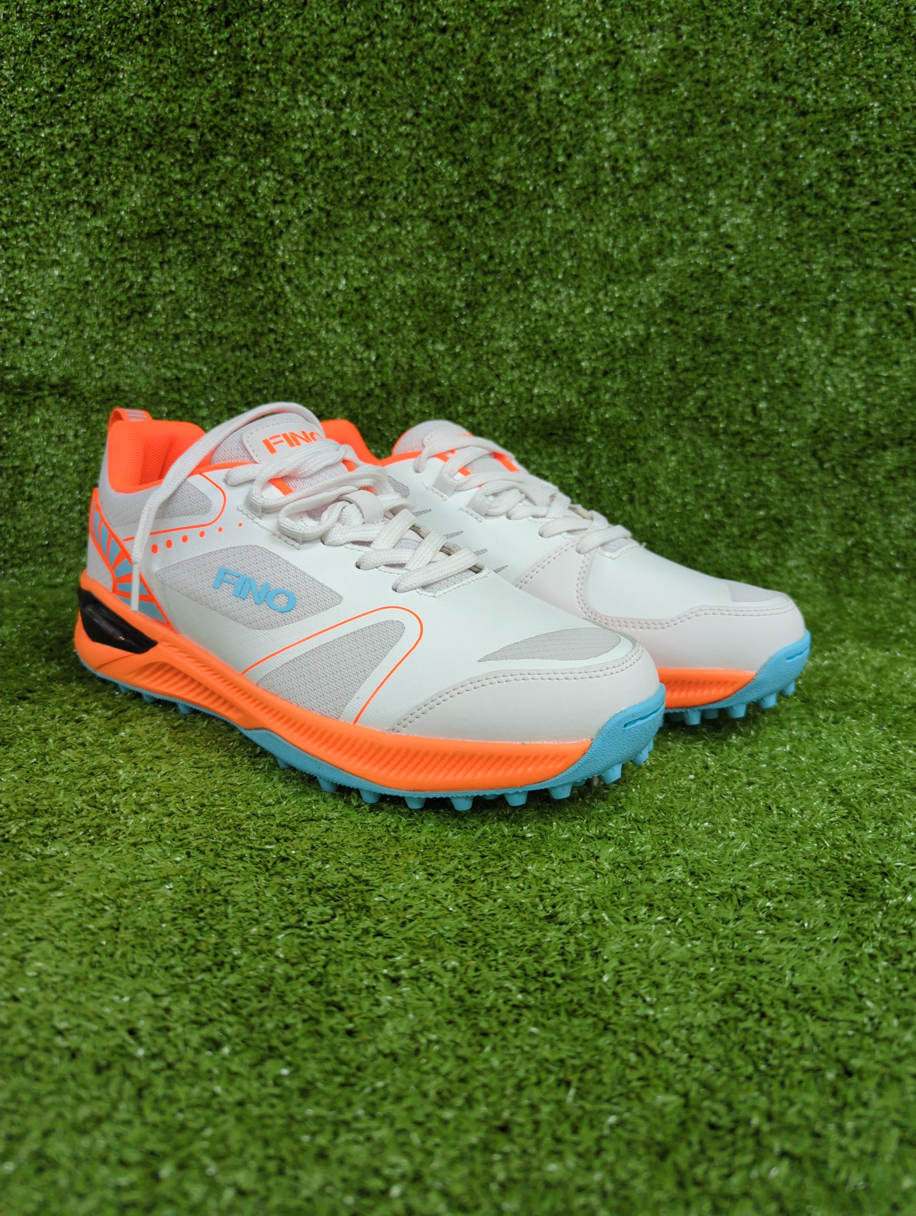 FINO C-14 Cricket Shoes White and Orange