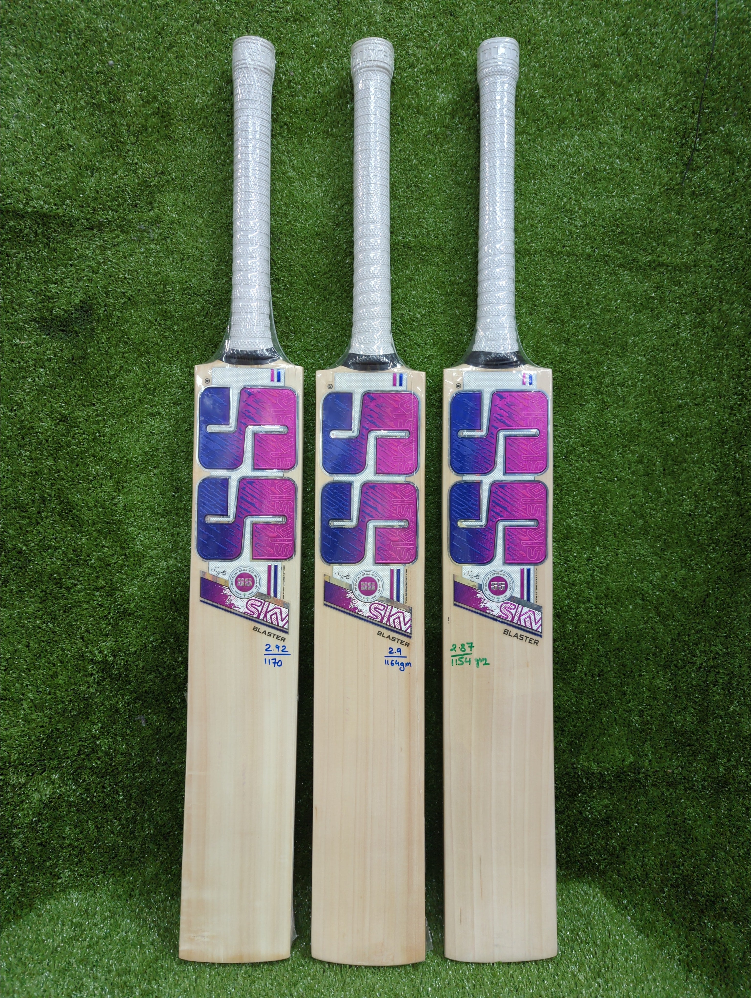 SS Sky Blaster English Willow Cricket Bat - Pink Sticker SS