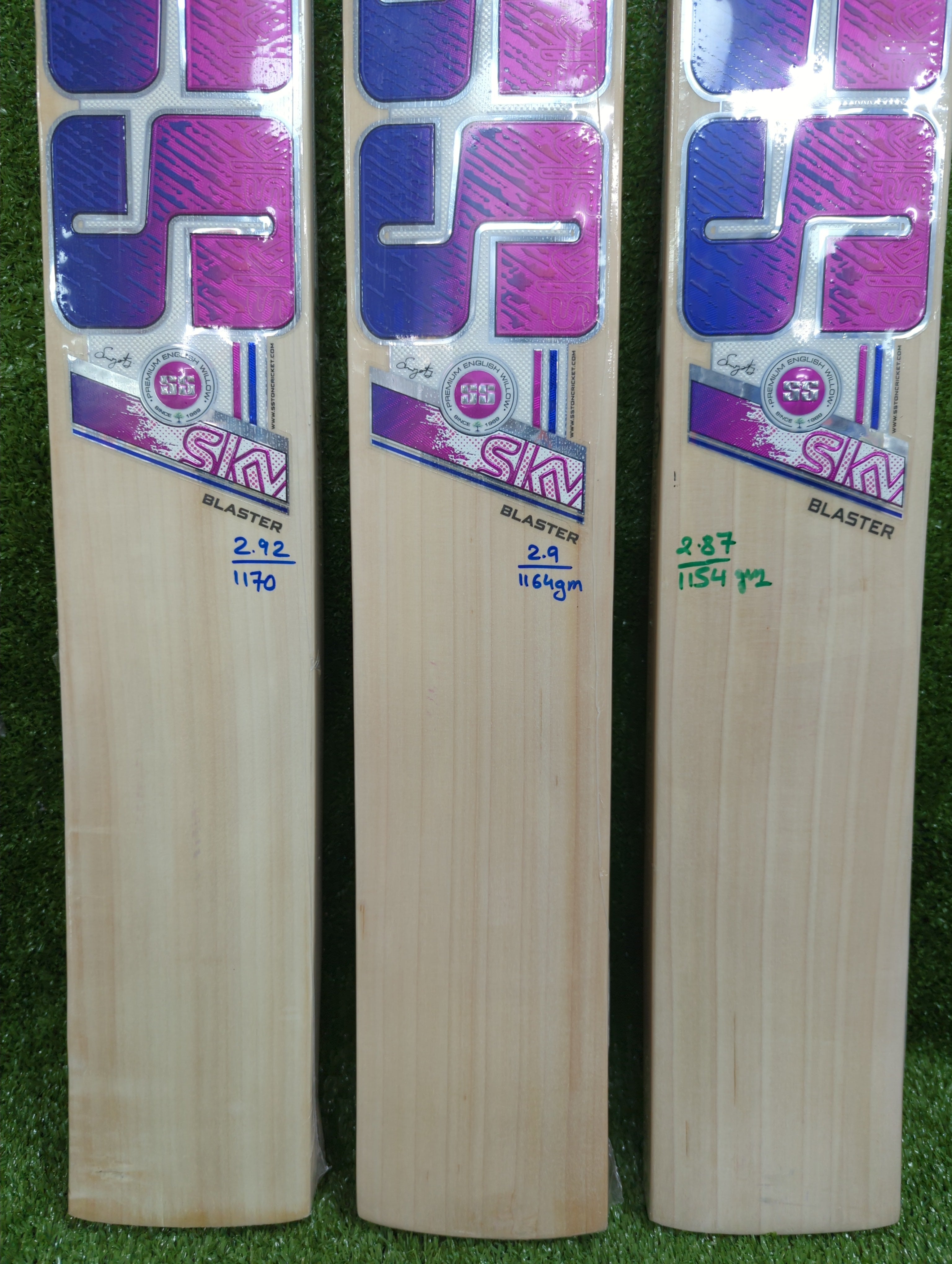 SS Sky Blaster English Willow Cricket Bat - Pink Sticker SS
