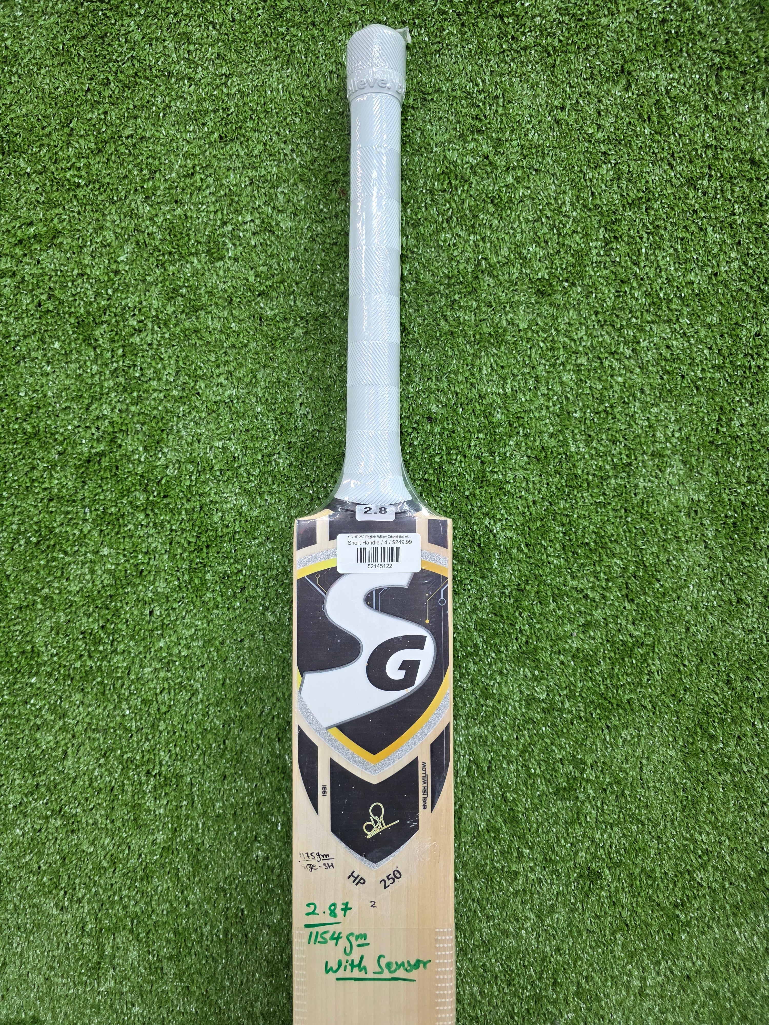 SG HP 250 English Willow Cricket Bat with STR8Bat Sensor
