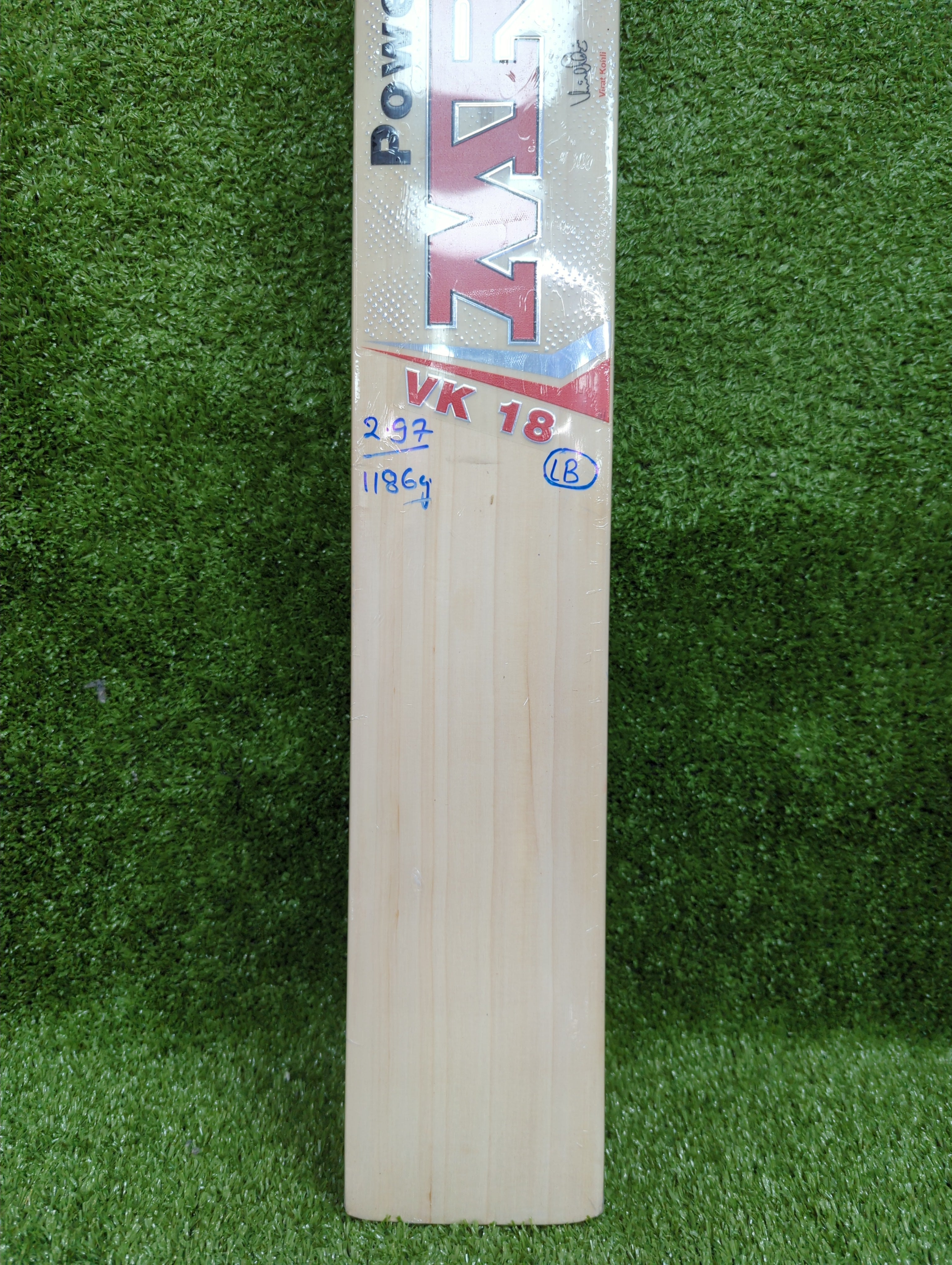 MRF Power VK 18 English Willow Cricket Bat (Red) - Long Blade MRF
