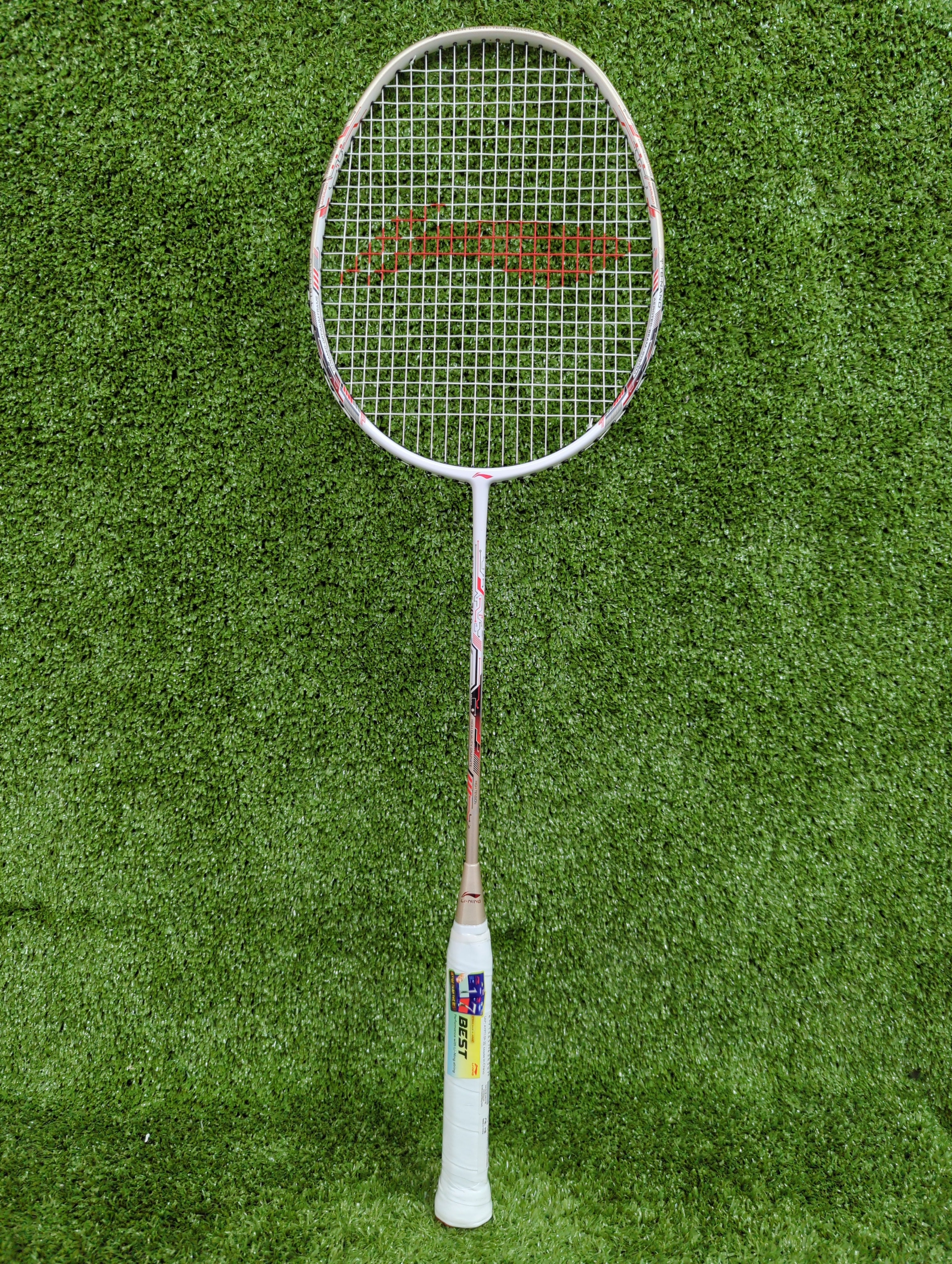 Li-Ning Air Force 79 G3 Badminton Racket Prestrung (White/Gold/Red) by Li-Ning - view 9 - TopCricketStore
