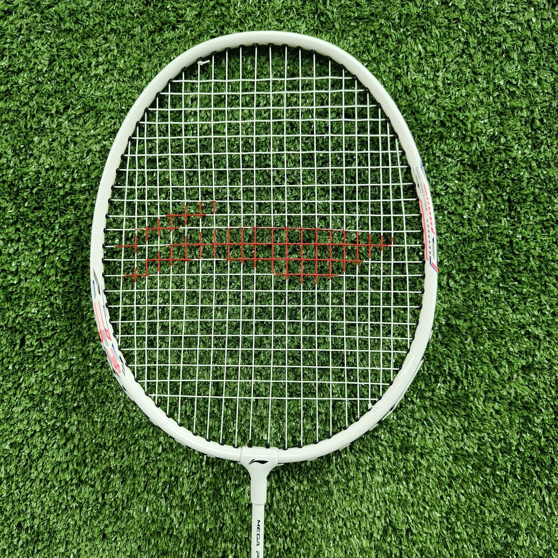Li-Ning Mega Power 7 Badminton Racket Prestrung by Li-Ning - close-up detail - TopCricketStore