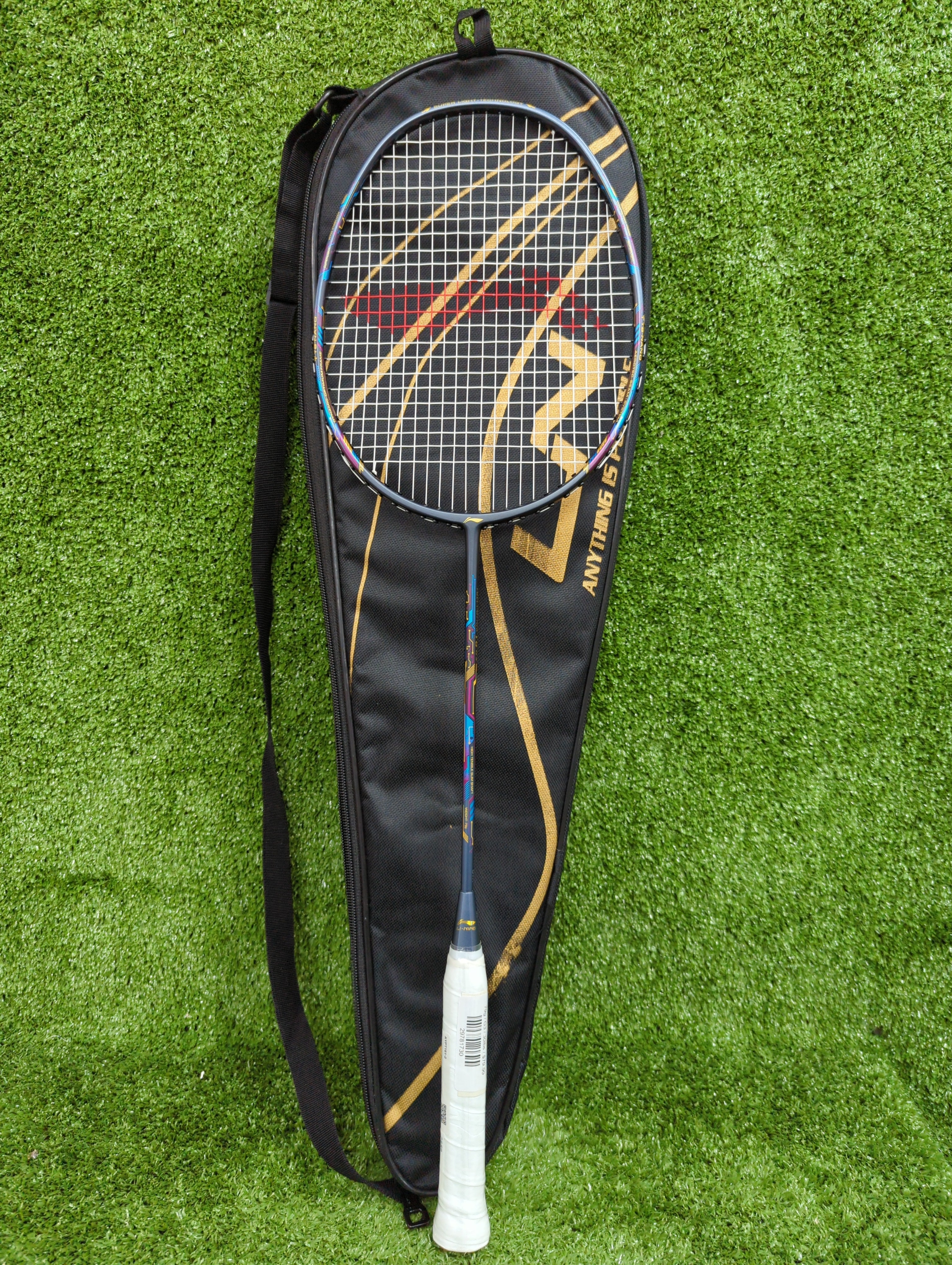 Li-Ning Air Force 79 Charcoal / Grey / Blue Badminton Racket Prestrung