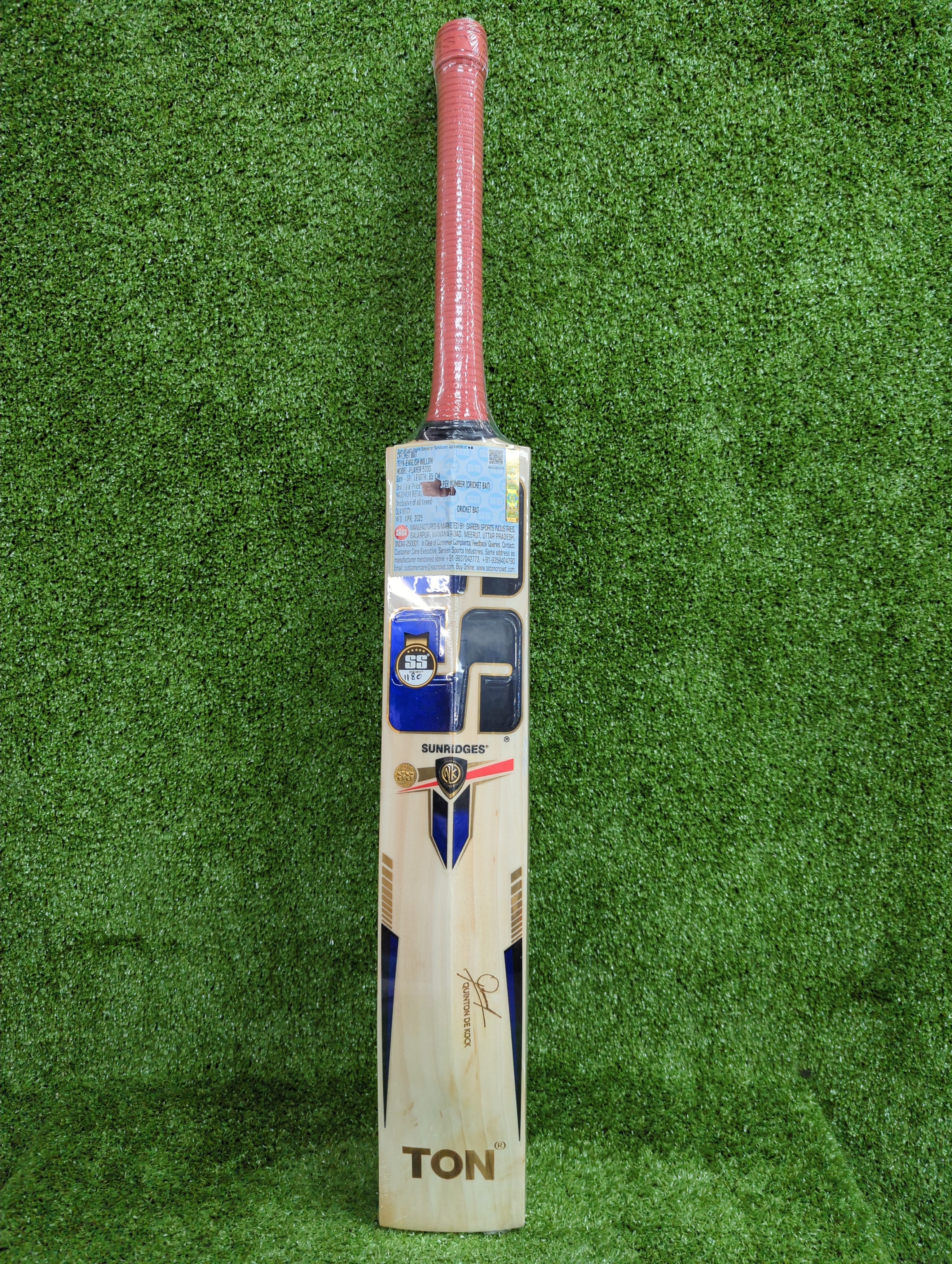 SS Players 5000 English Willow Cricket Bat (Quinton De Kock) Big Edge